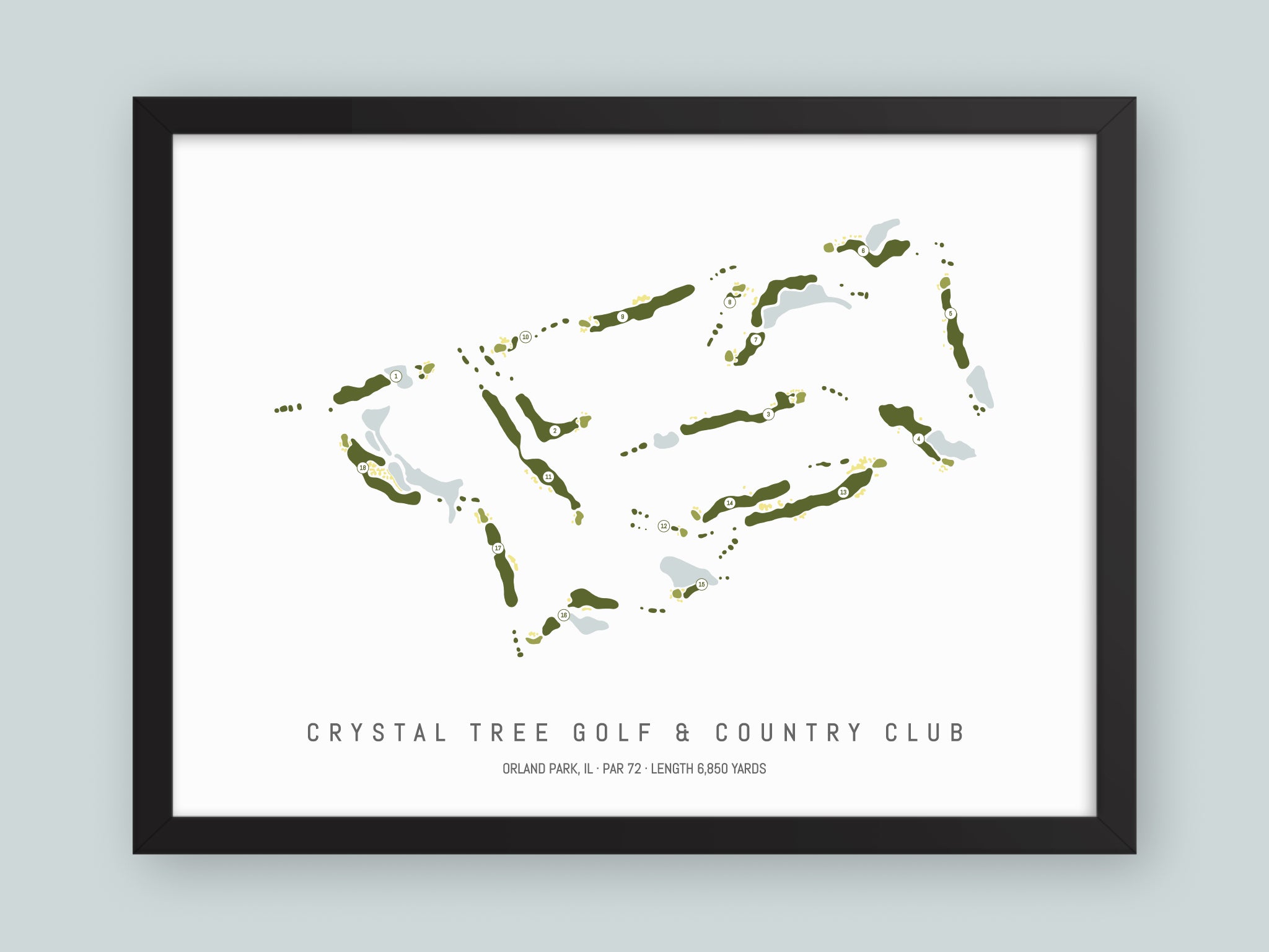 Crystal-Tree-Golf-And-Country-Club-IL--Black-Frame-24x18-With-Hole-Numbers