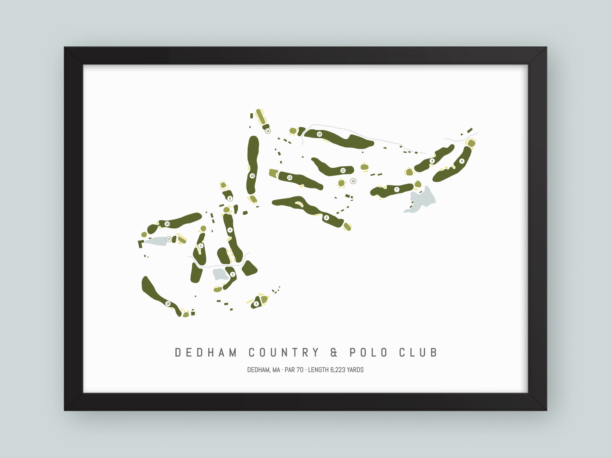 Dedham-Country-And-Polo-Club-MA--Black-Frame-24x18-With-Hole-Numbers