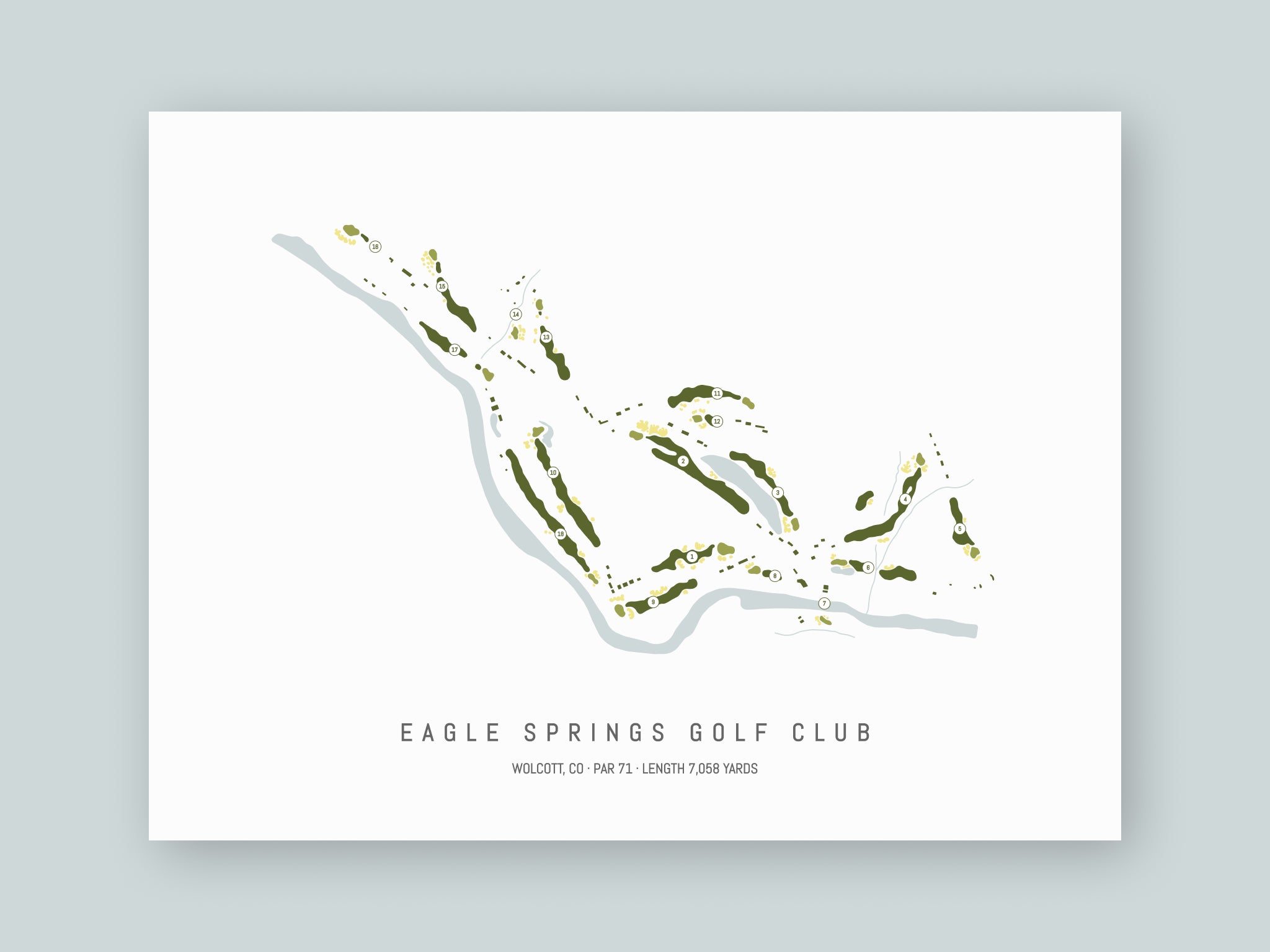 Eagle-Springs-Golf-Club-CO--Unframed-24x18-With-Hole-Numbers