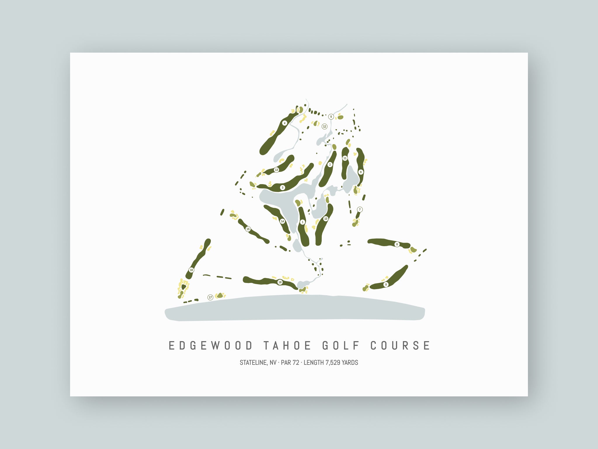 Edgewood-Tahoe-Golf-Course-NV--Unframed-24x18-With-Hole-Numbers
