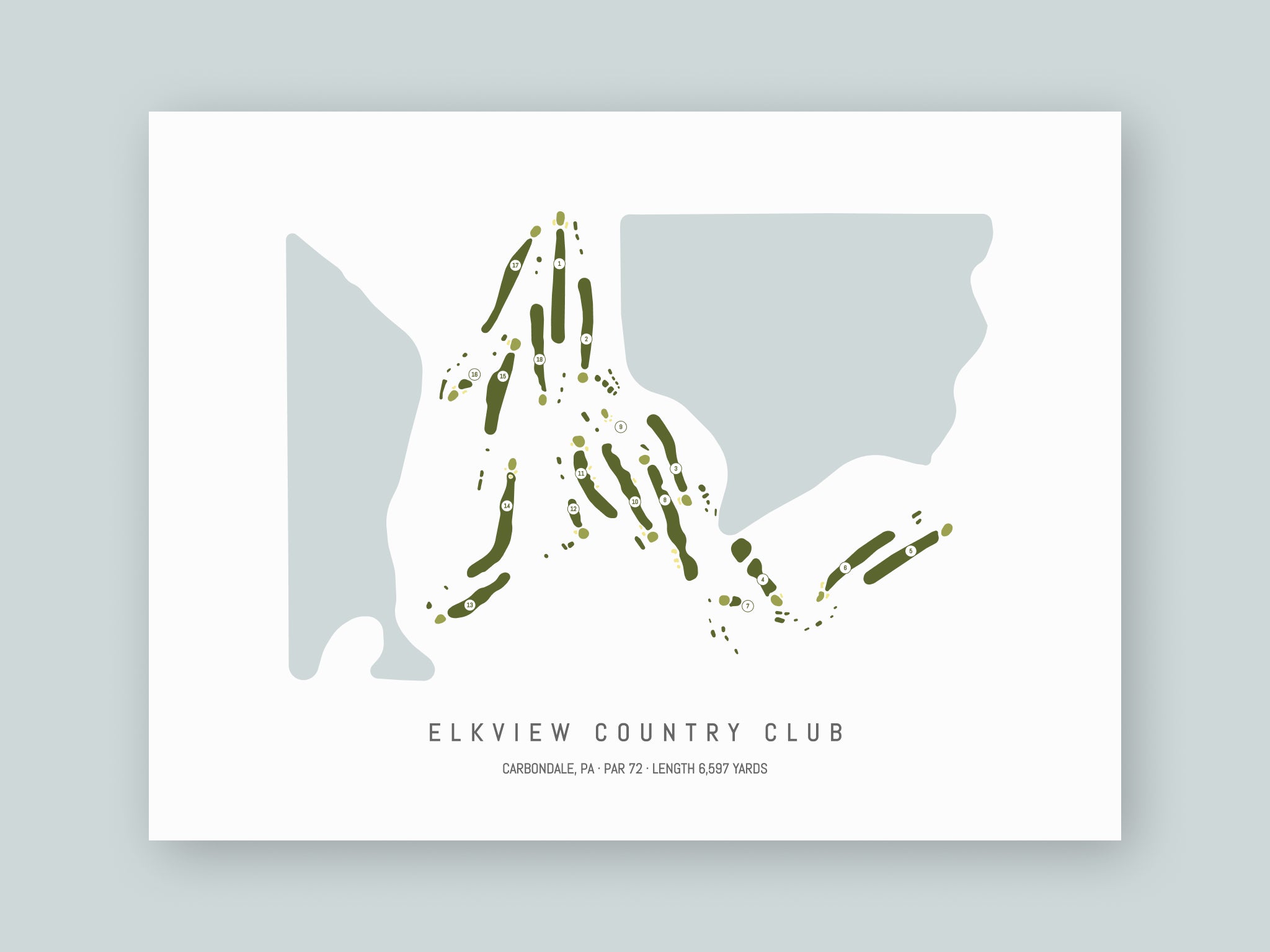 Elkview-Country-Club-PA--Unframed-24x18-With-Hole-Numbers