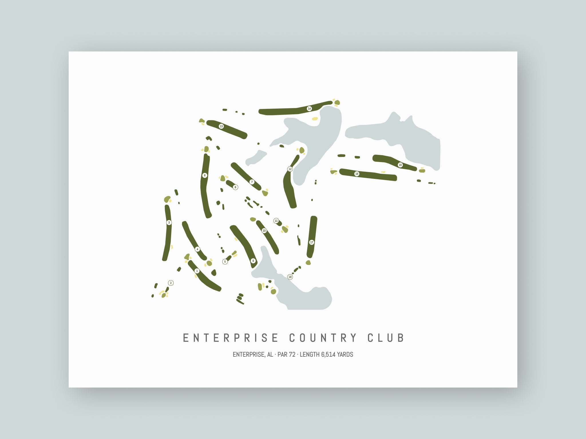 Enterprise-Country-Club-AL--Unframed-24x18-With-Hole-Numbers