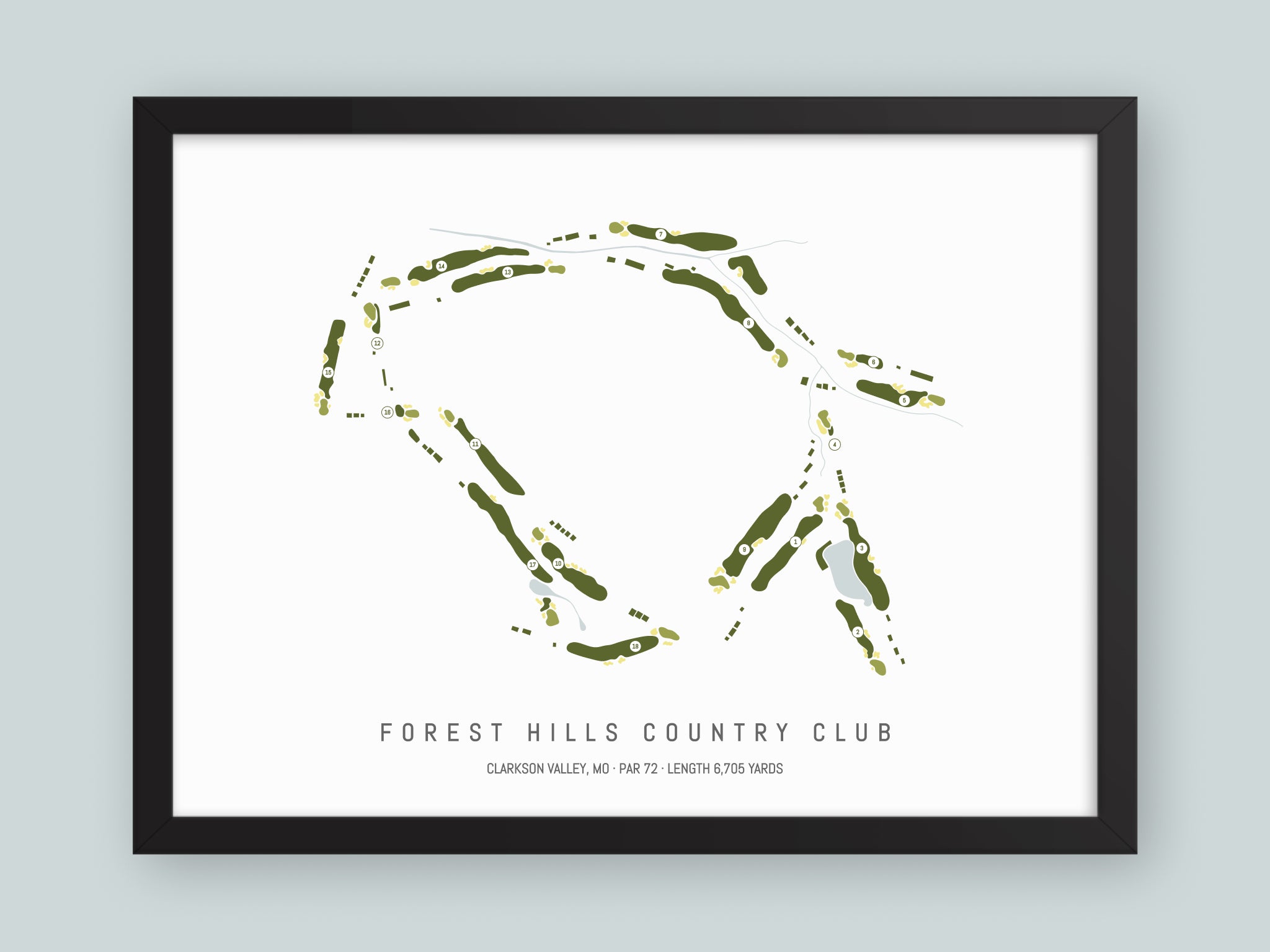 Forest-Hills-Country-Club-MO--Black-Frame-24x18-With-Hole-Numbers