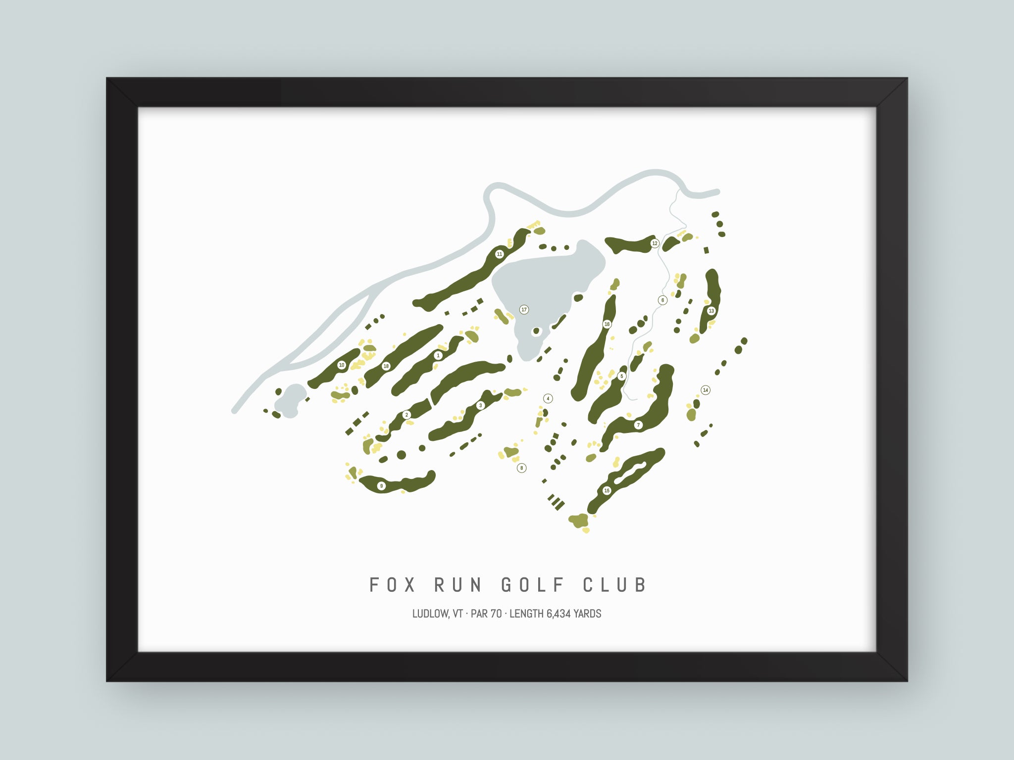 Fox-Run-Golf-Club-VT--Black-Frame-24x18-With-Hole-Numbers