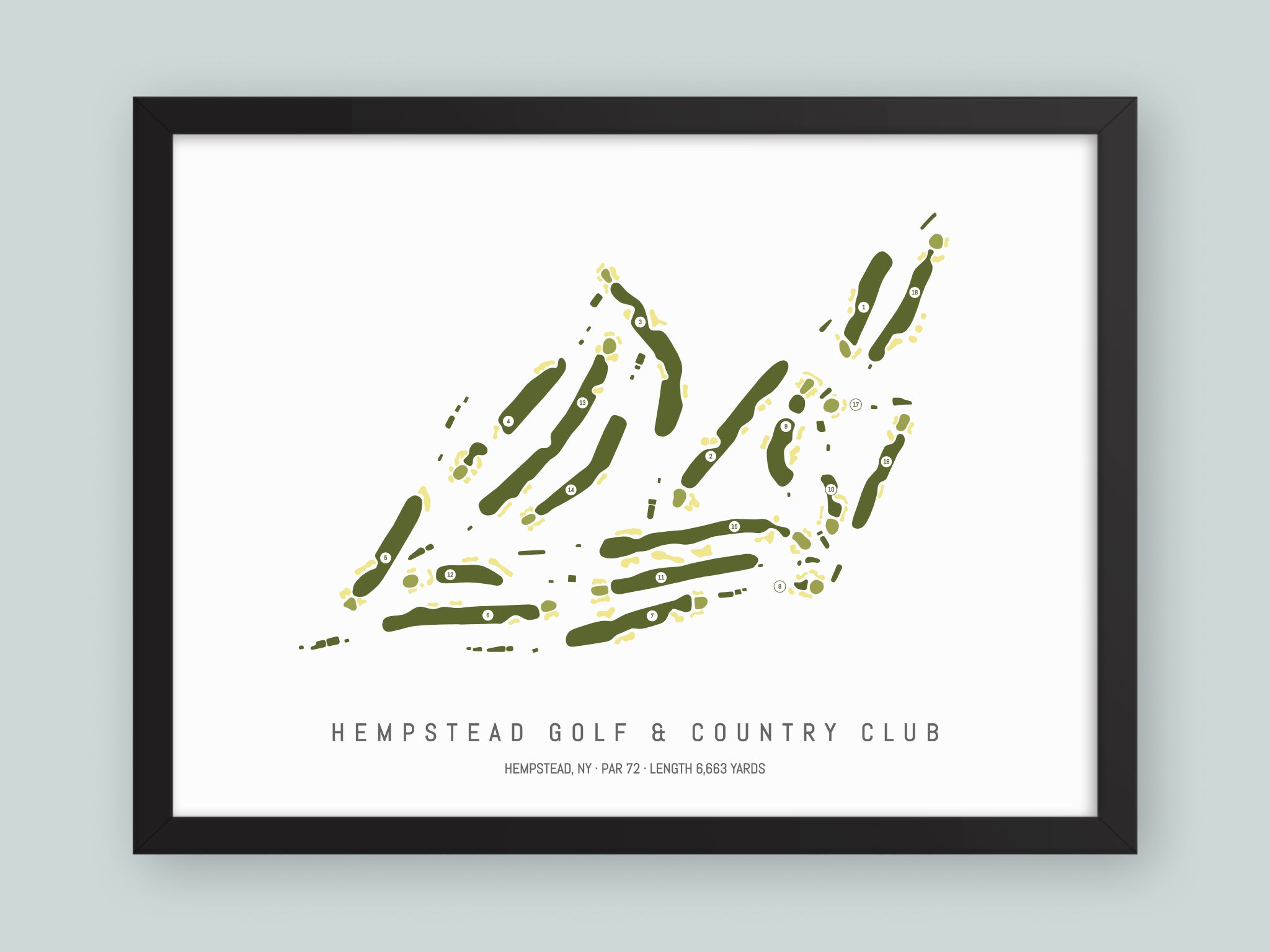 Hempstead-Golf-And-Country-Club-NY--Black-Frame-24x18-With-Hole-Numbers