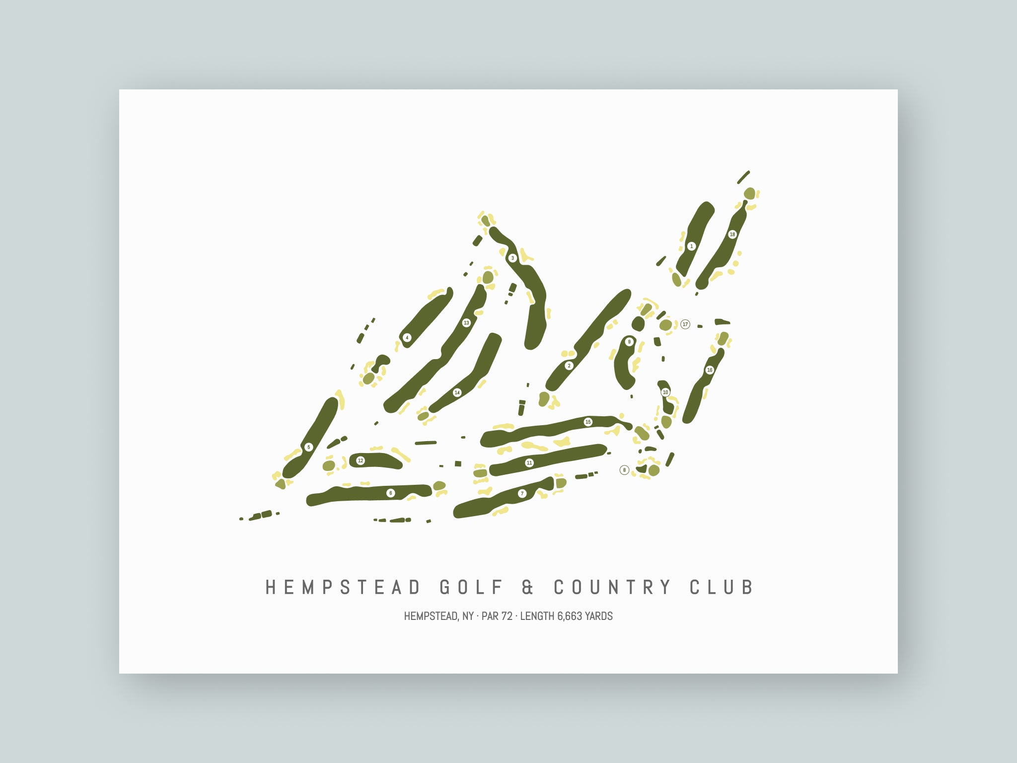 Hempstead-Golf-And-Country-Club-NY--Unframed-24x18-With-Hole-Numbers