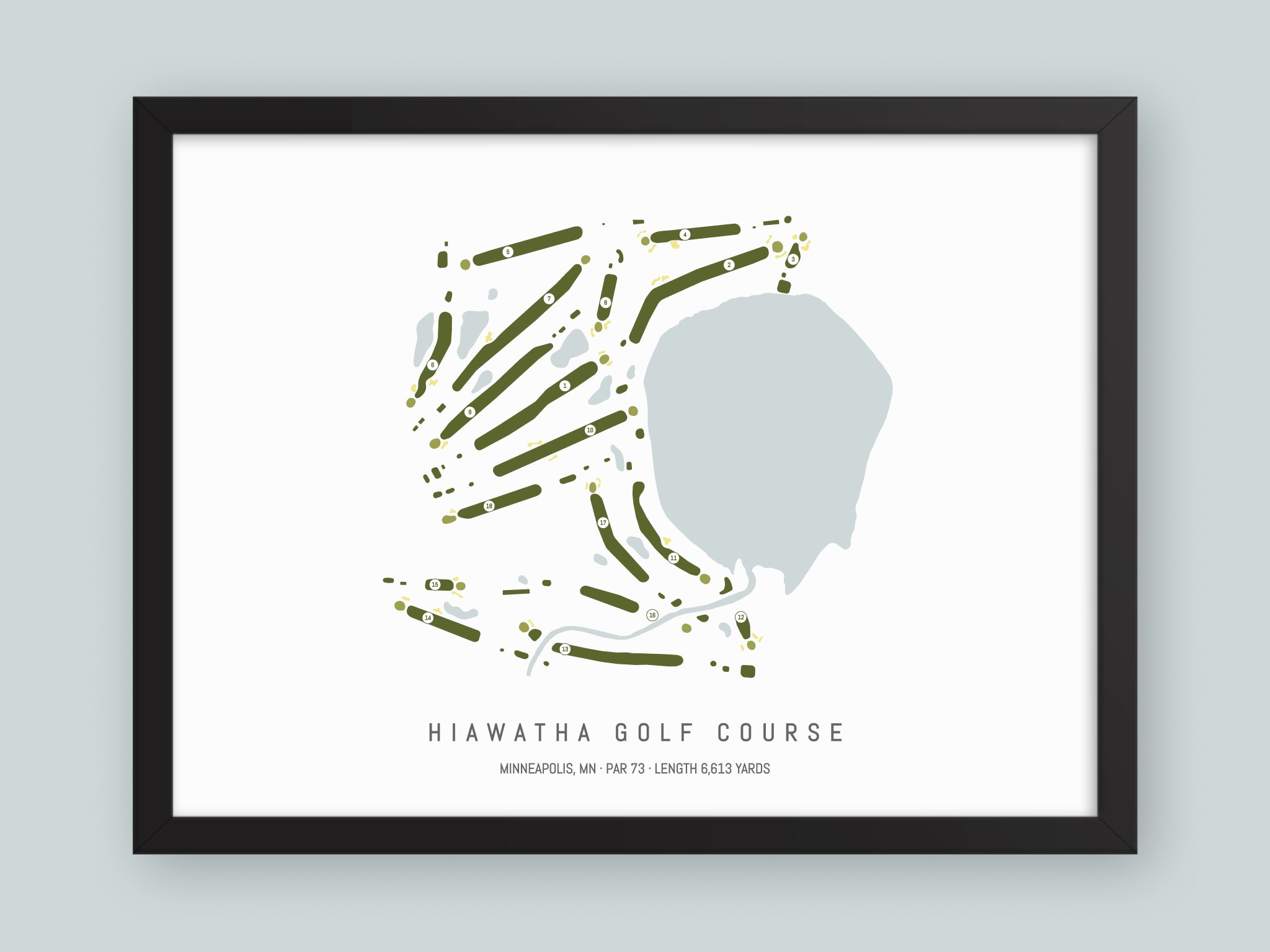 Hiawatha-Golf-Course-MN--Black-Frame-24x18-With-Hole-Numbers