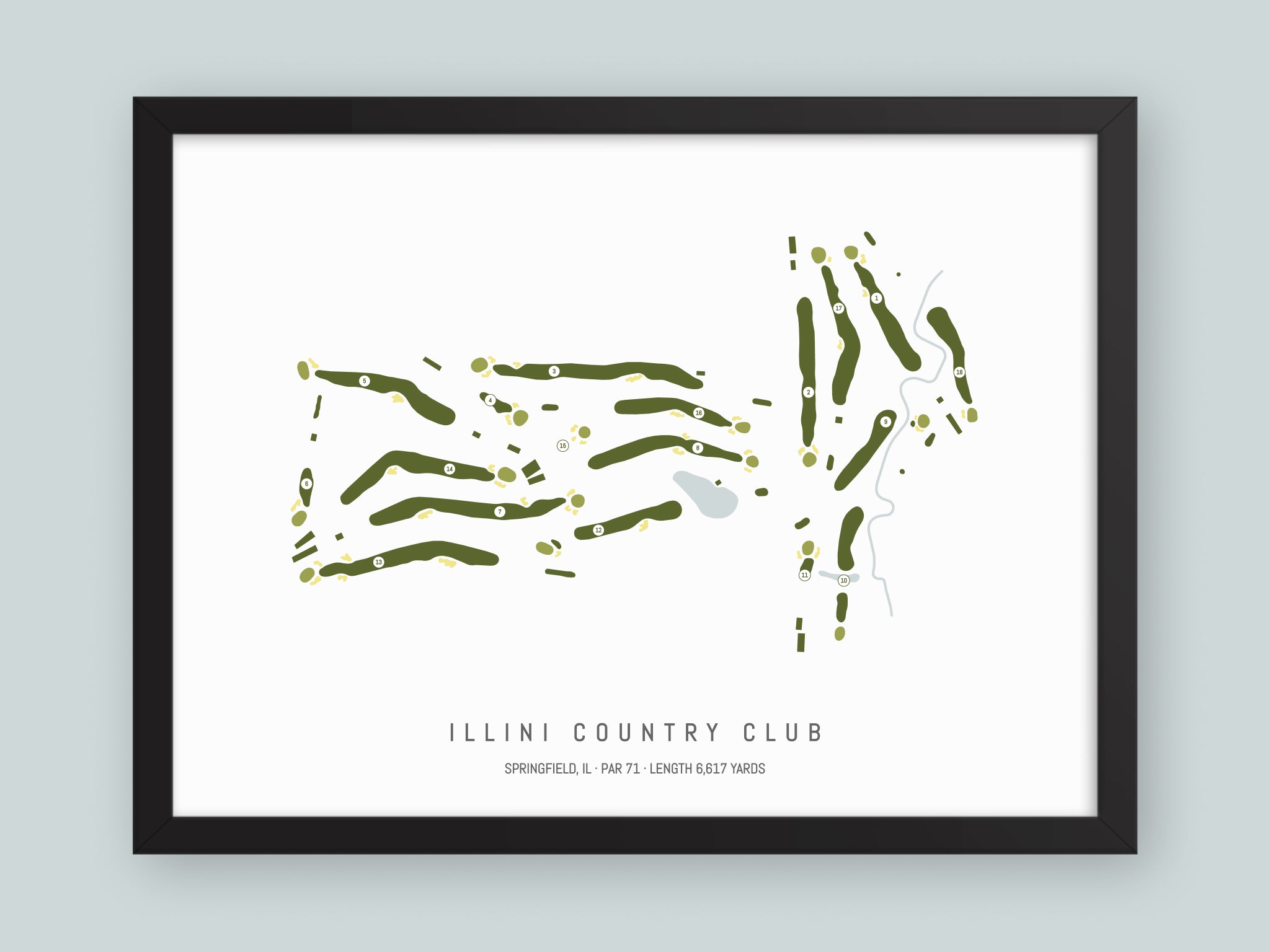 Illini-Country-Club-IL--Black-Frame-24x18-With-Hole-Numbers