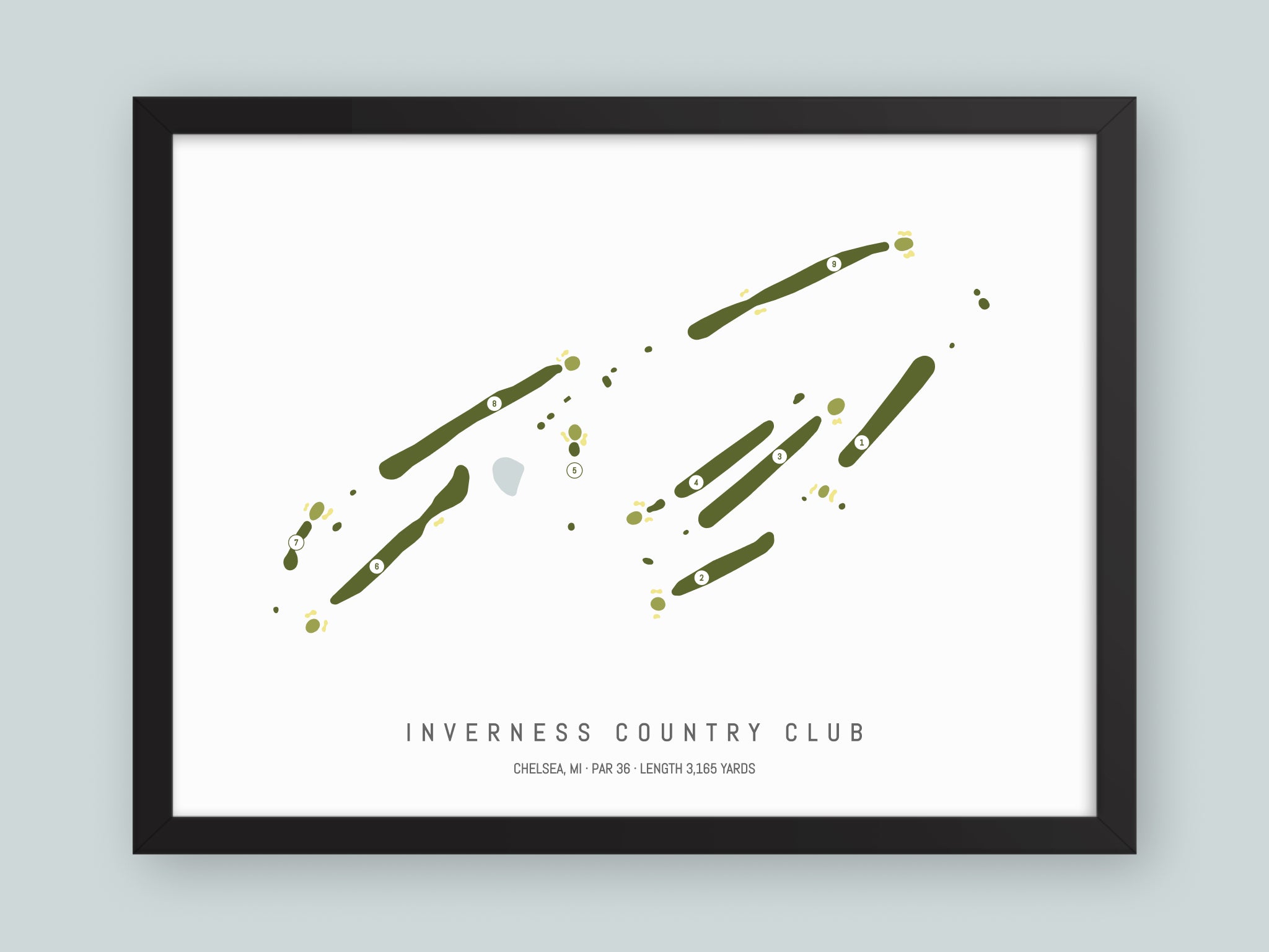 Inverness-Country-Club-MI--Black-Frame-24x18-With-Hole-Numbers