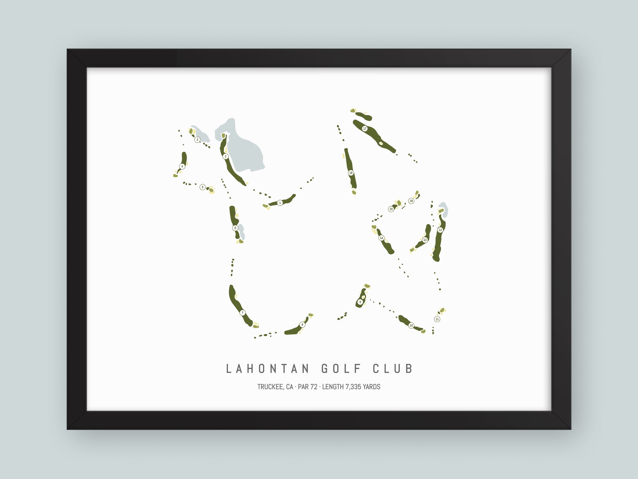 Lahontan-Golf-Club-CA--Black-Frame-24x18-With-Hole-Numbers