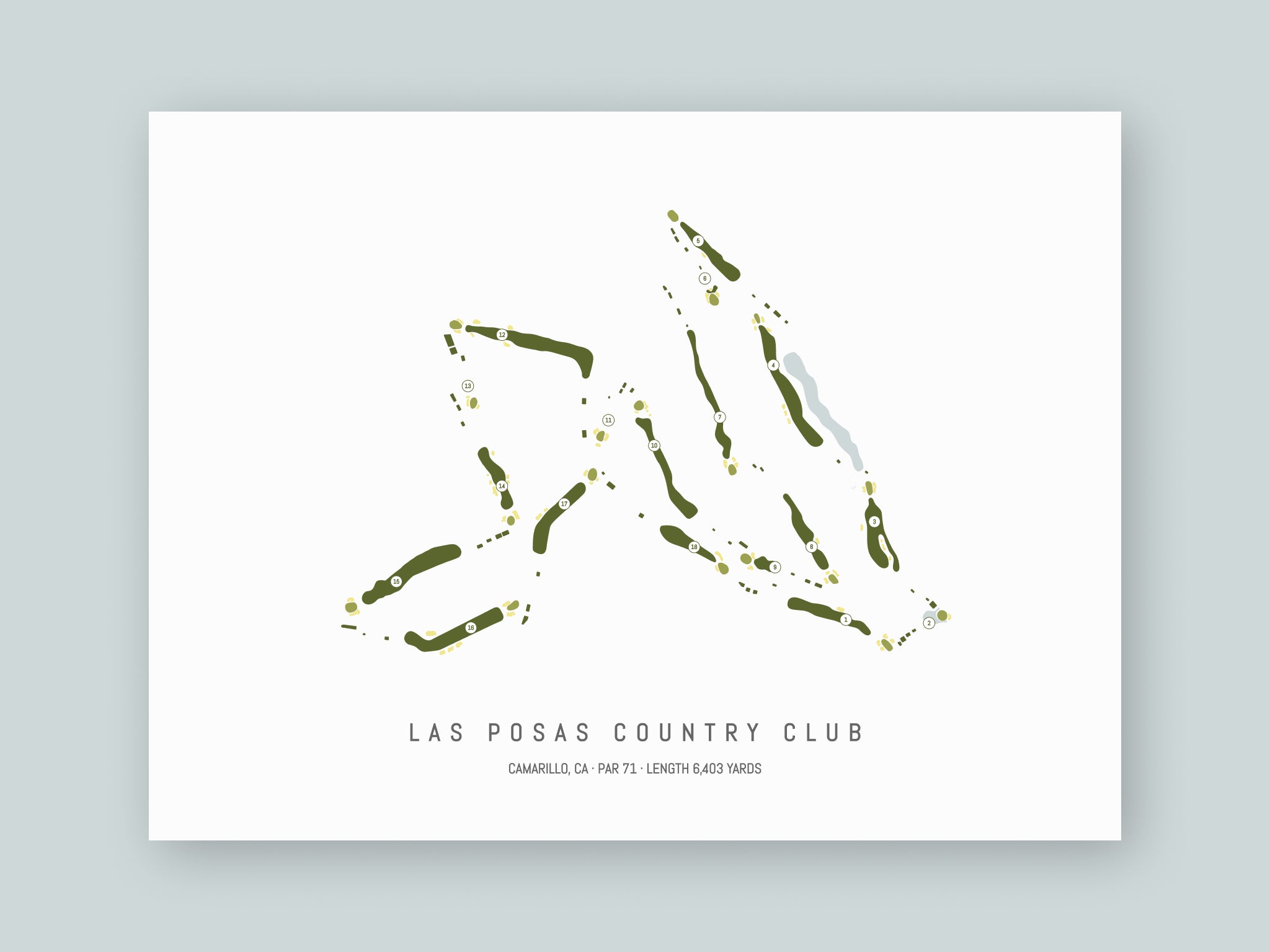 Las-Posas-Country-Club-CA--Unframed-24x18-With-Hole-Numbers