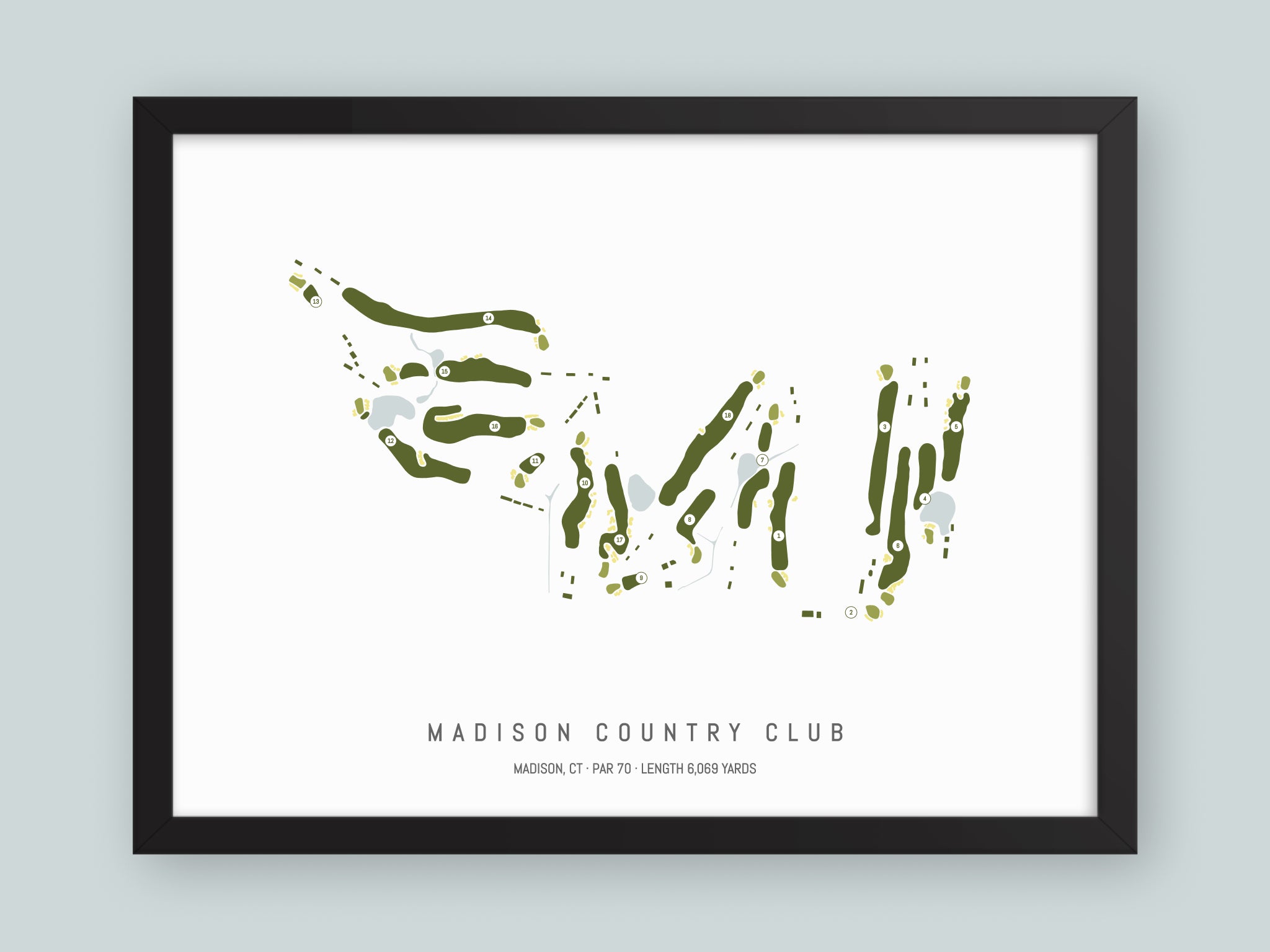 Madison-Country-Club-CT--Black-Frame-24x18-With-Hole-Numbers