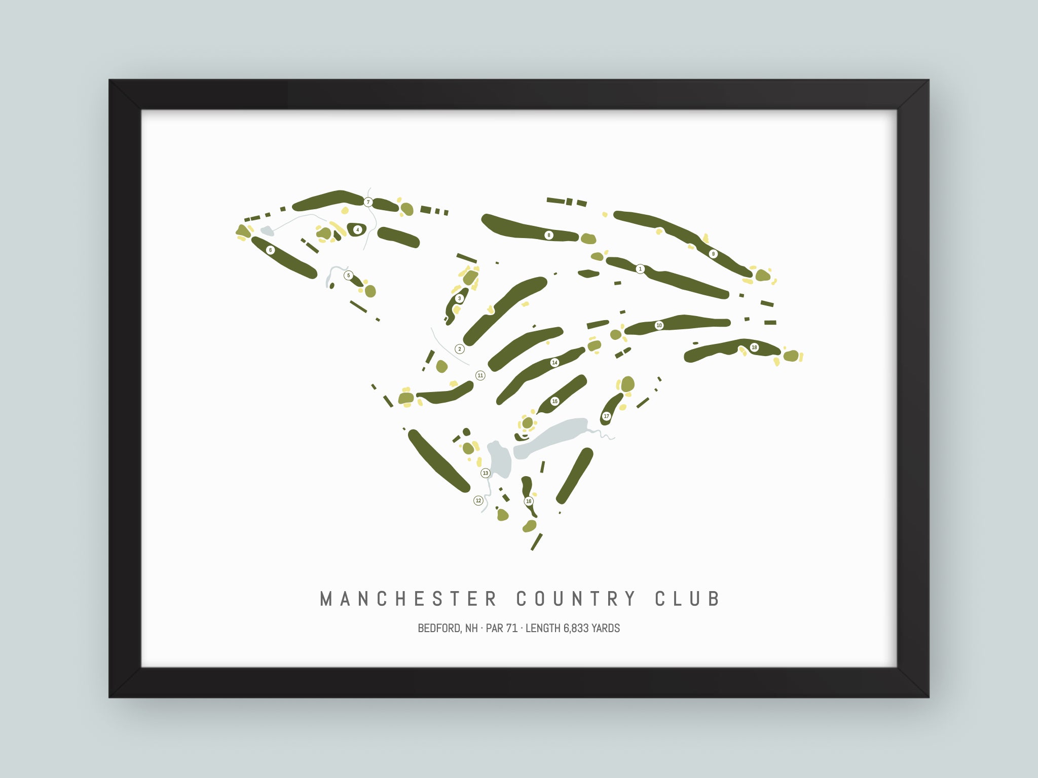 Manchester-Country-Club-NH--Black-Frame-24x18-With-Hole-Numbers