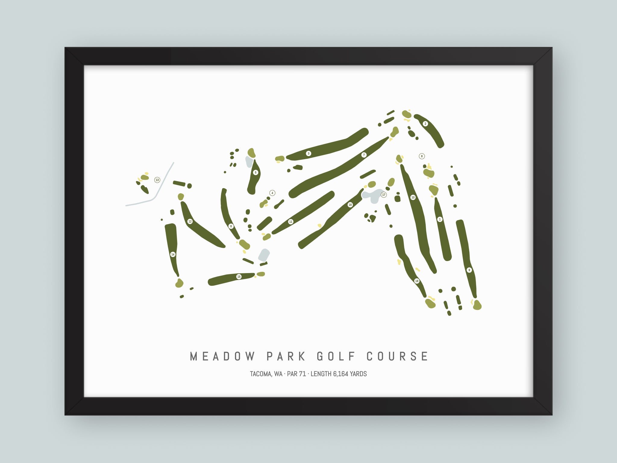 Meadow-Park-Golf-Course-WA--Black-Frame-24x18-With-Hole-Numbers