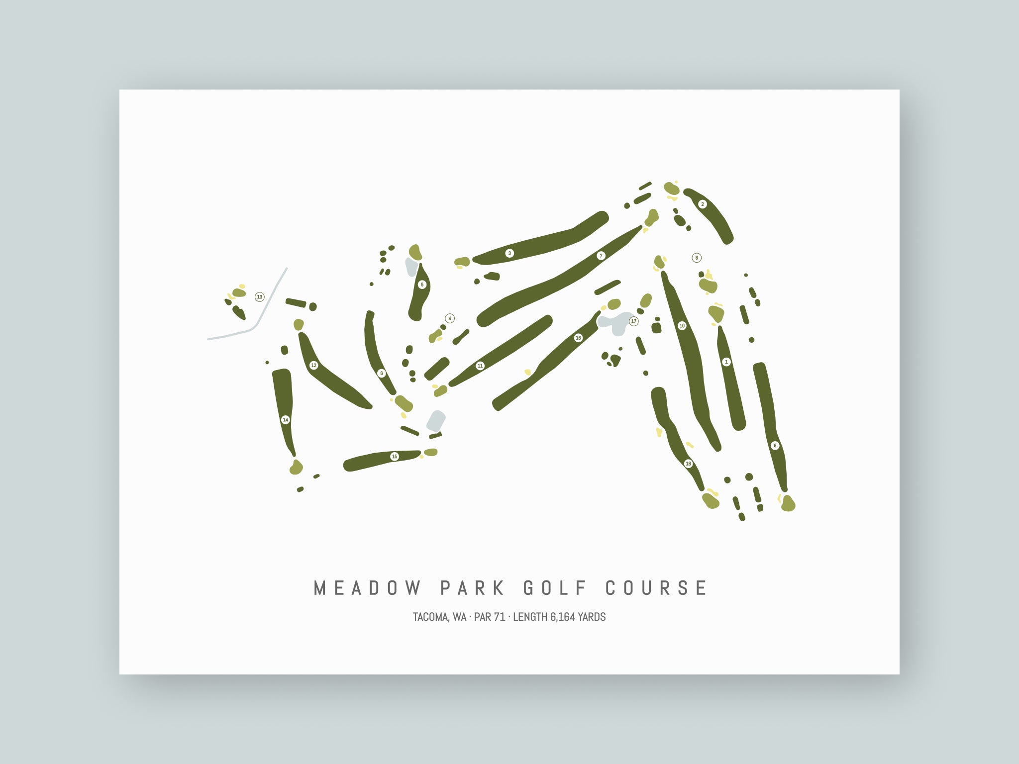 Meadow-Park-Golf-Course-WA--Unframed-24x18-With-Hole-Numbers