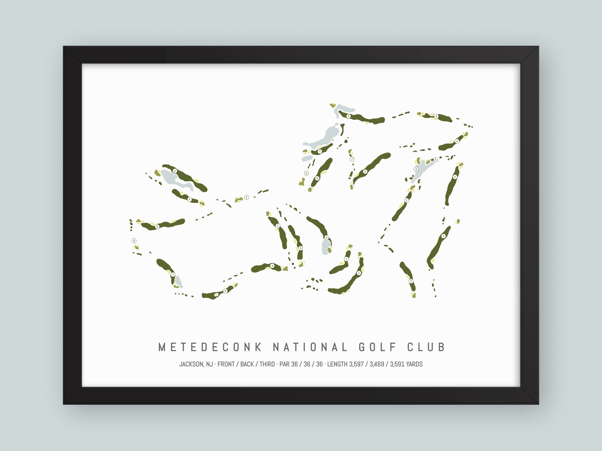 Metedeconk-National-Golf-Club-NJ--Black-Frame-24x18-With-Hole-Numbers