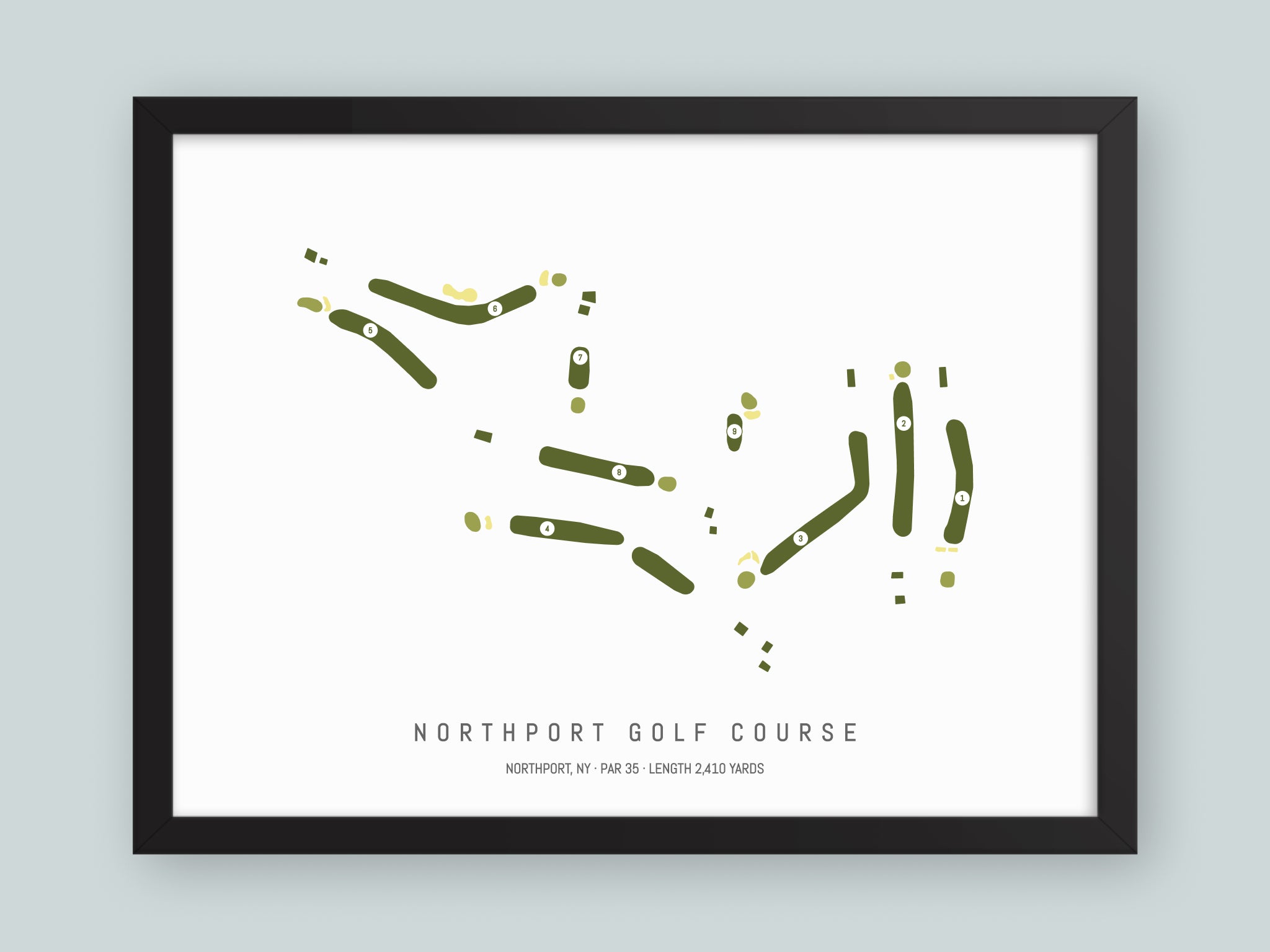 Northport-Golf-Course-NY--Black-Frame-24x18-With-Hole-Numbers