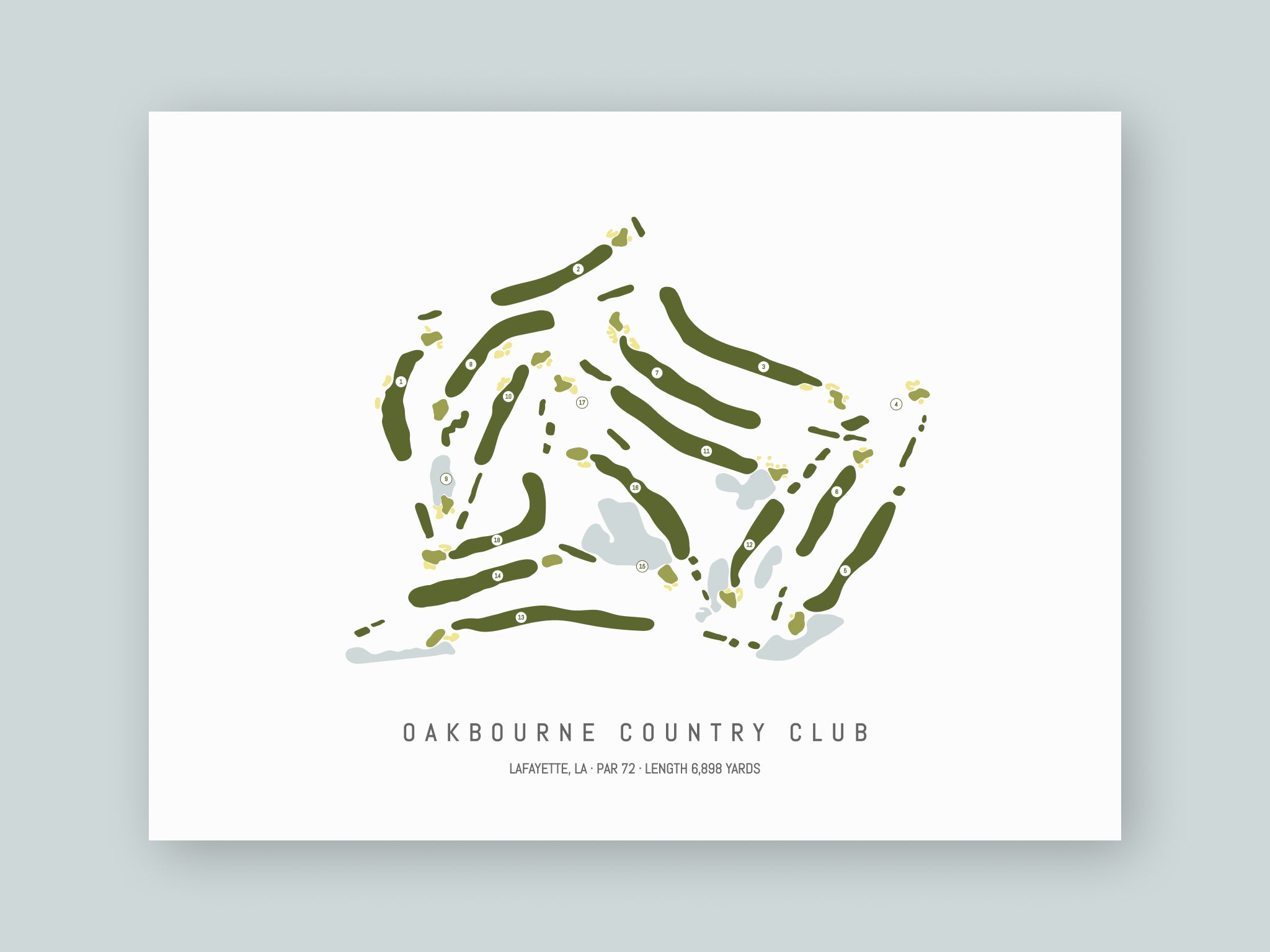Oakbourne-Country-Club-LA--Unframed-24x18-With-Hole-Numbers