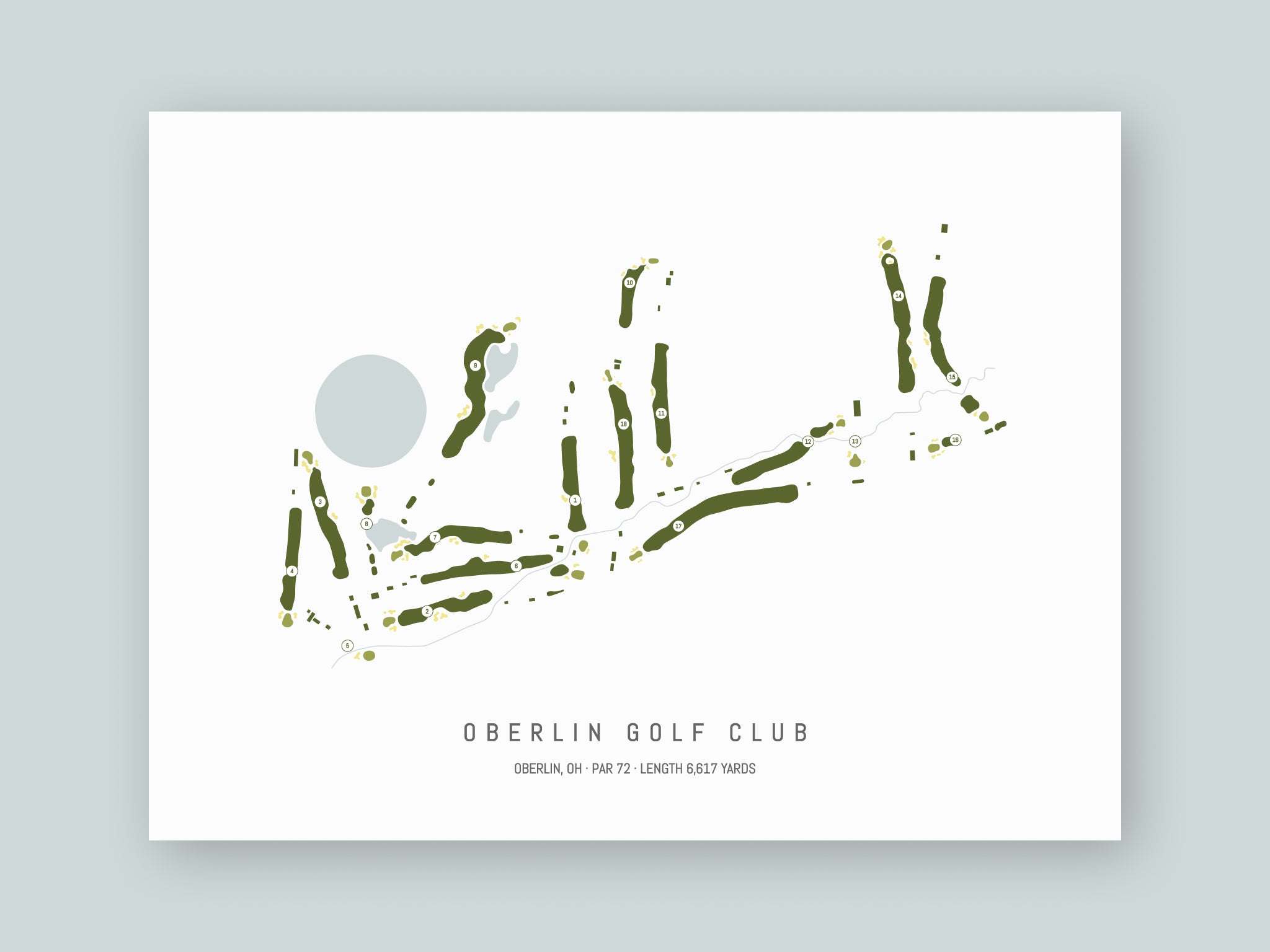 Oberlin-Golf-Club-OH--Unframed-24x18-With-Hole-Numbers