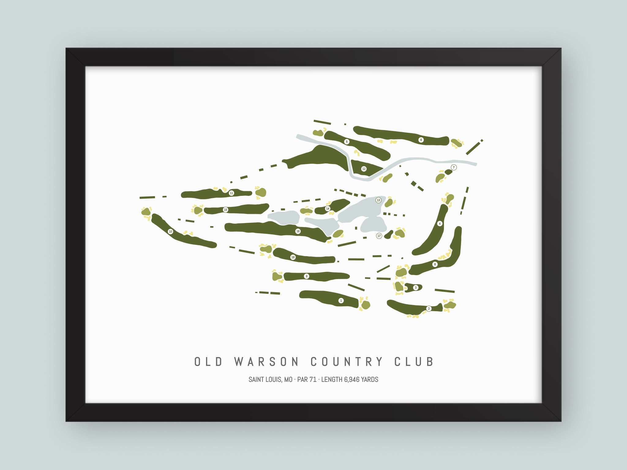 Old-Warson-Country-Club-MO--Black-Frame-24x18-With-Hole-Numbers