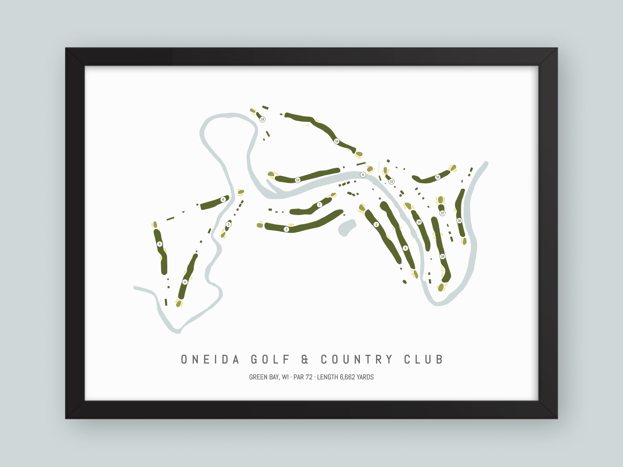 Oneida-Golf-And-Country-Club-WI--Black-Frame-24x18-With-Hole-Numbers