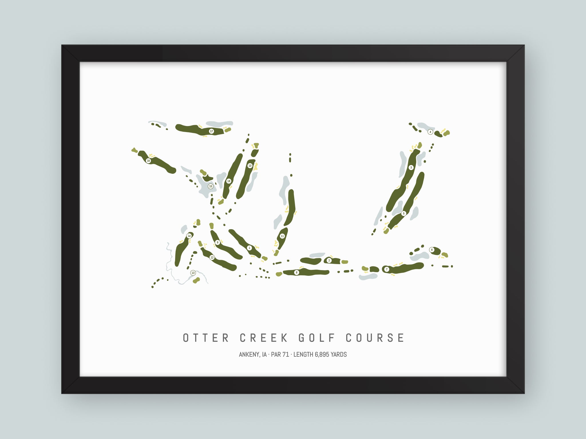 Otter-Creek-Golf-Course-IA--Black-Frame-24x18-With-Hole-Numbers