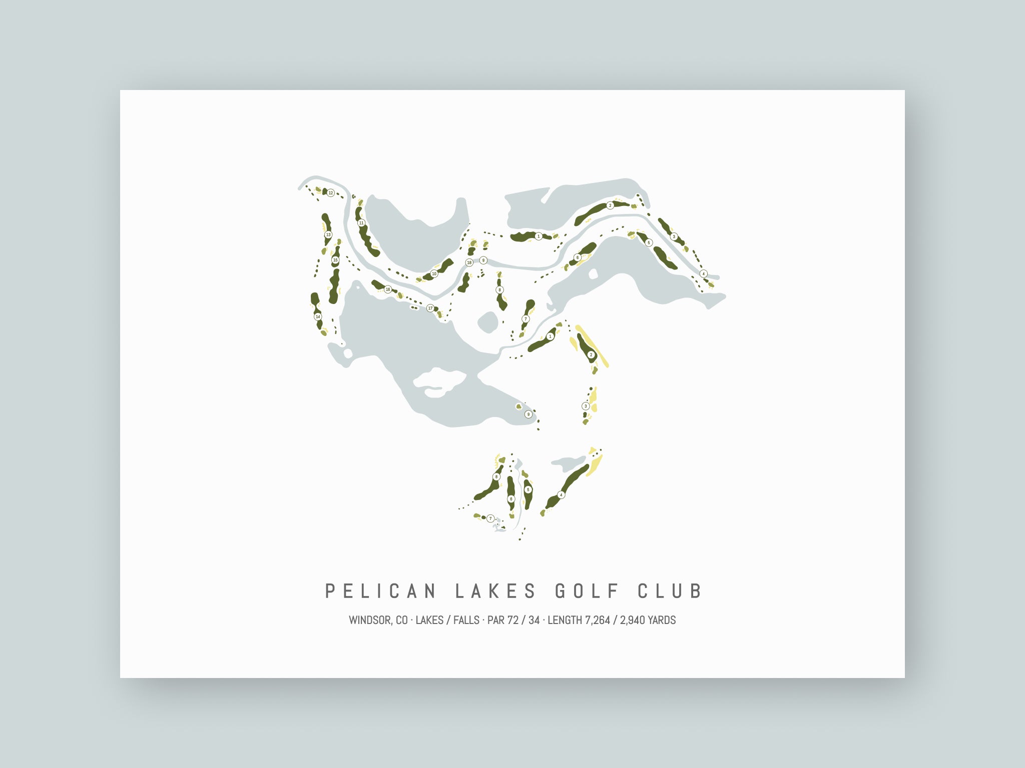 Pelican-Lakes-Golf-Club-CO--Unframed-24x18-With-Hole-Numbers