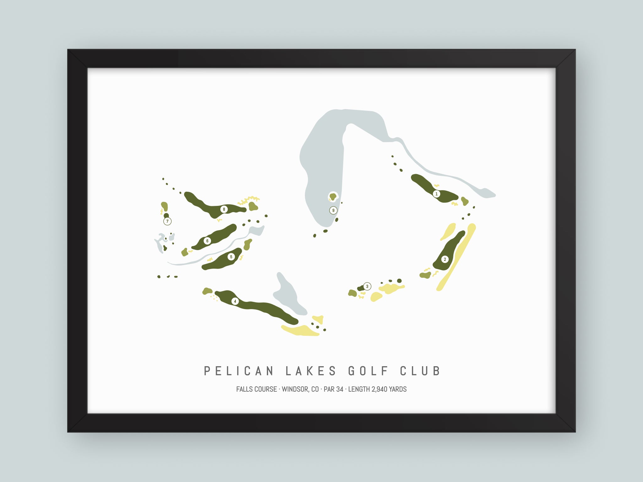 Pelican-Lakes-Golf-Club-Falls-Course-CO--Black-Frame-24x18-With-Hole-Numbers