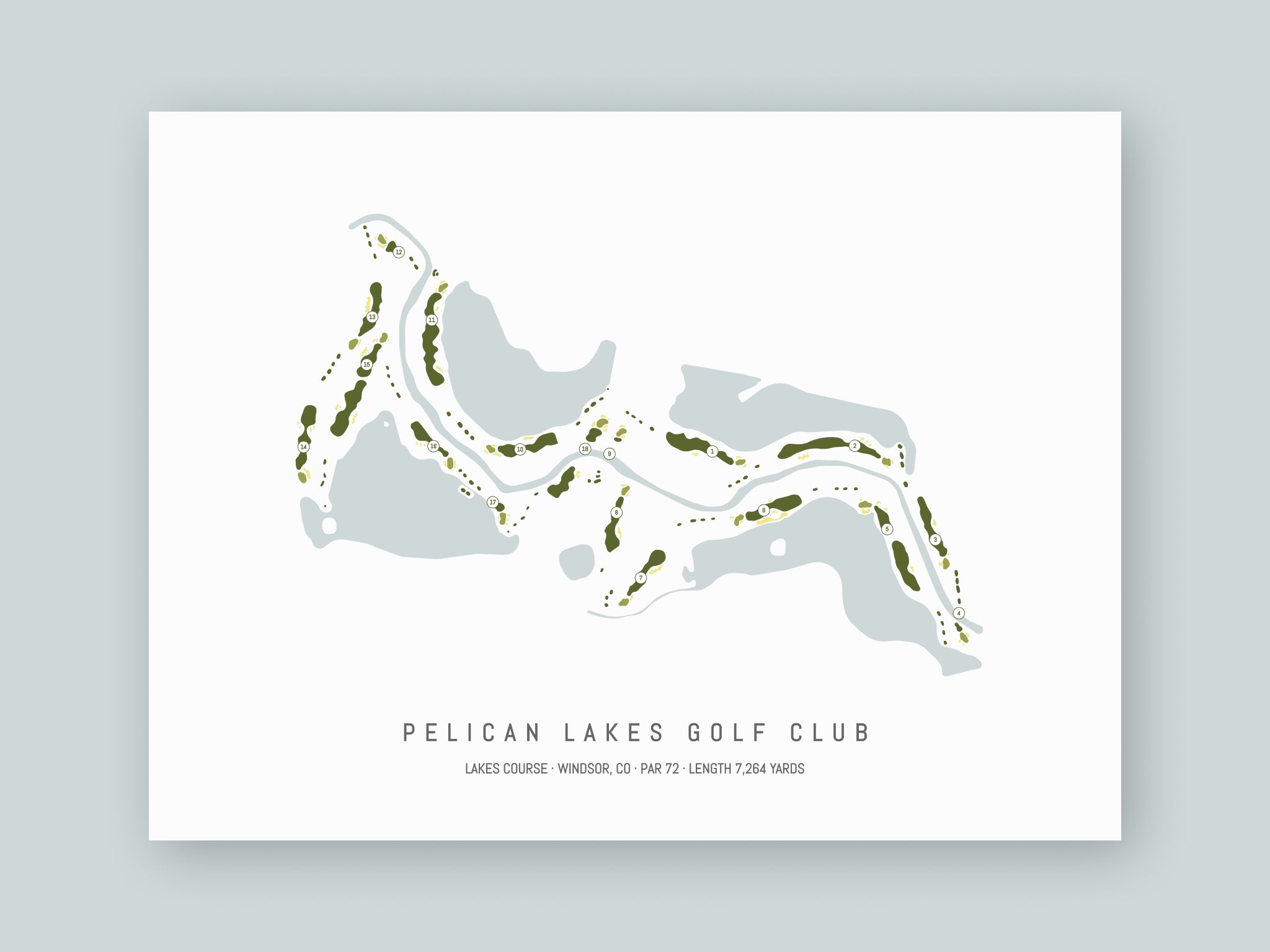 Pelican-Lakes-Golf-Club-Lakes-Course-CO--Unframed-24x18-With-Hole-Numbers