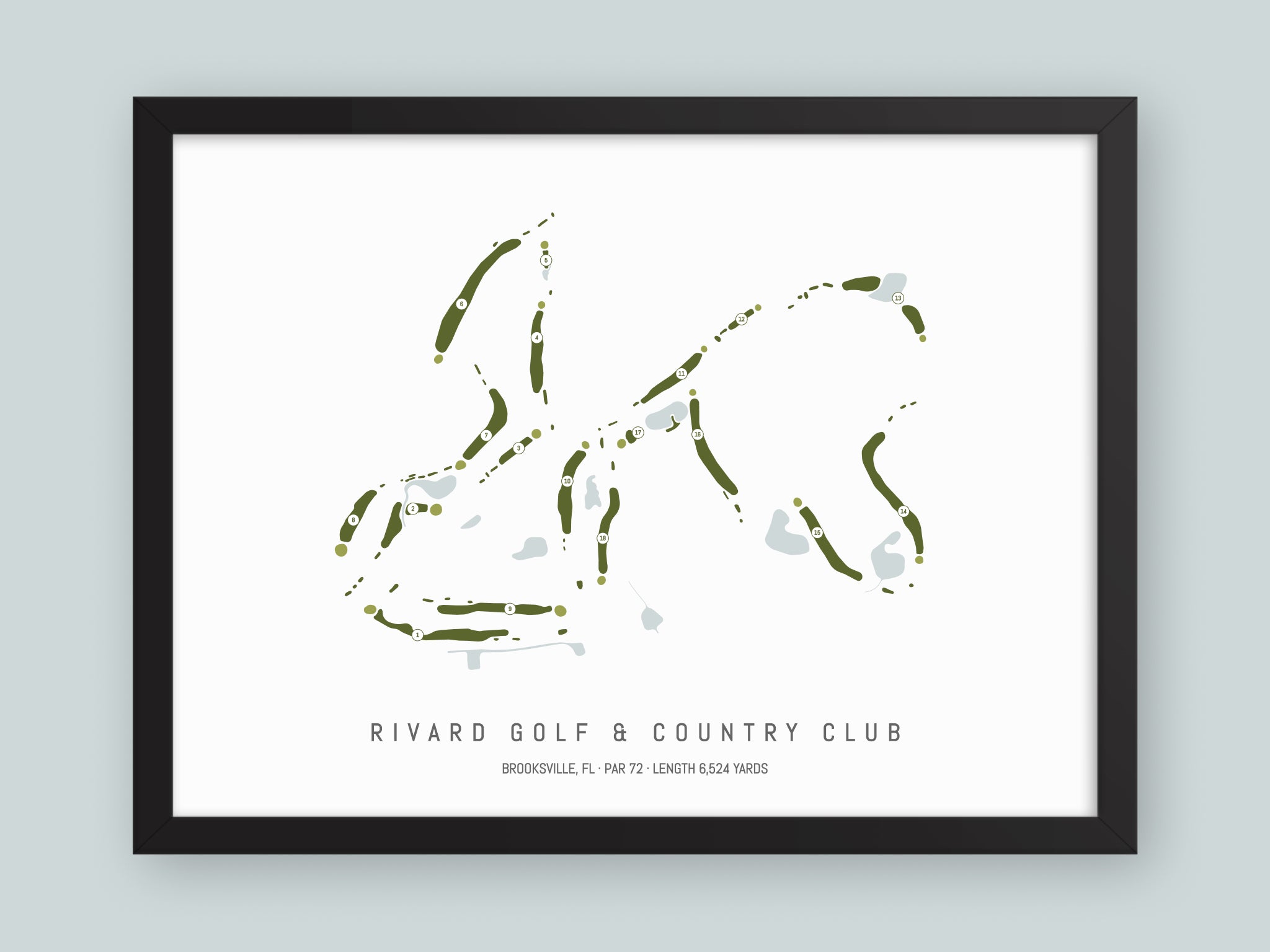 Rivard-Golf-And-Country-Club-FL--Black-Frame-24x18-With-Hole-Numbers
