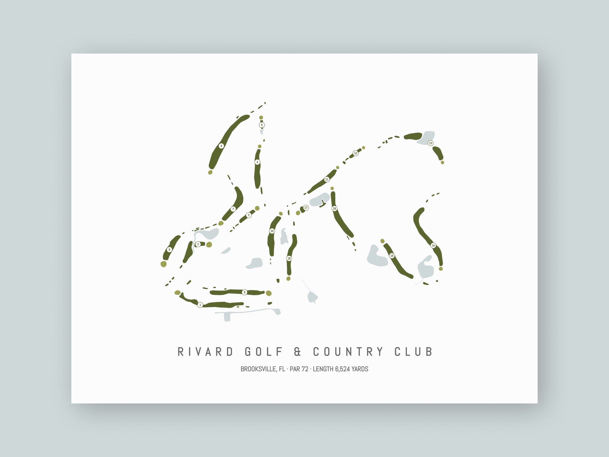 Rivard-Golf-And-Country-Club-FL--Unframed-24x18-With-Hole-Numbers