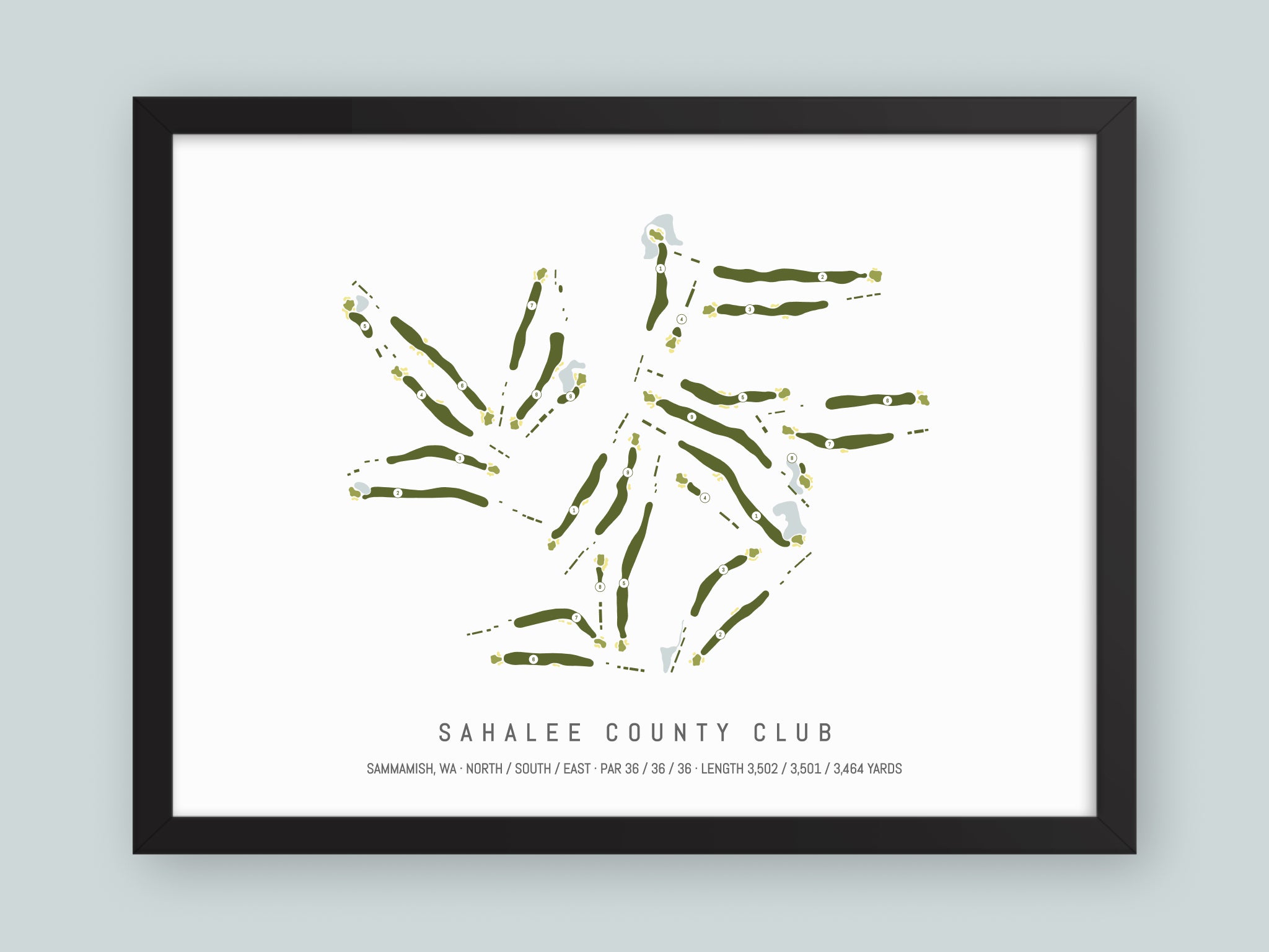 Sahalee-County-Club-WA--Black-Frame-24x18-With-Hole-Numbers