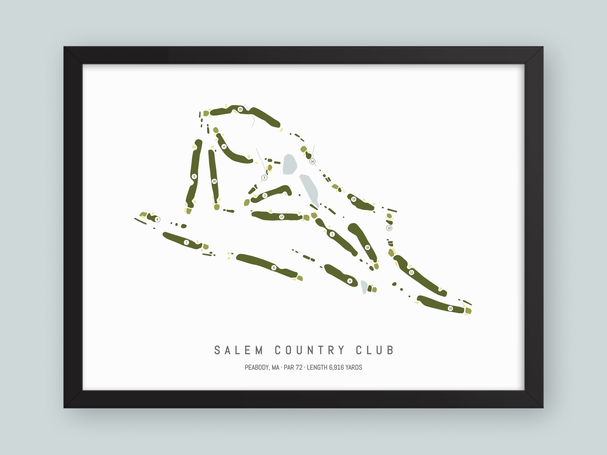 Salem-Country-Club-MA--Black-Frame-24x18-With-Hole-Numbers