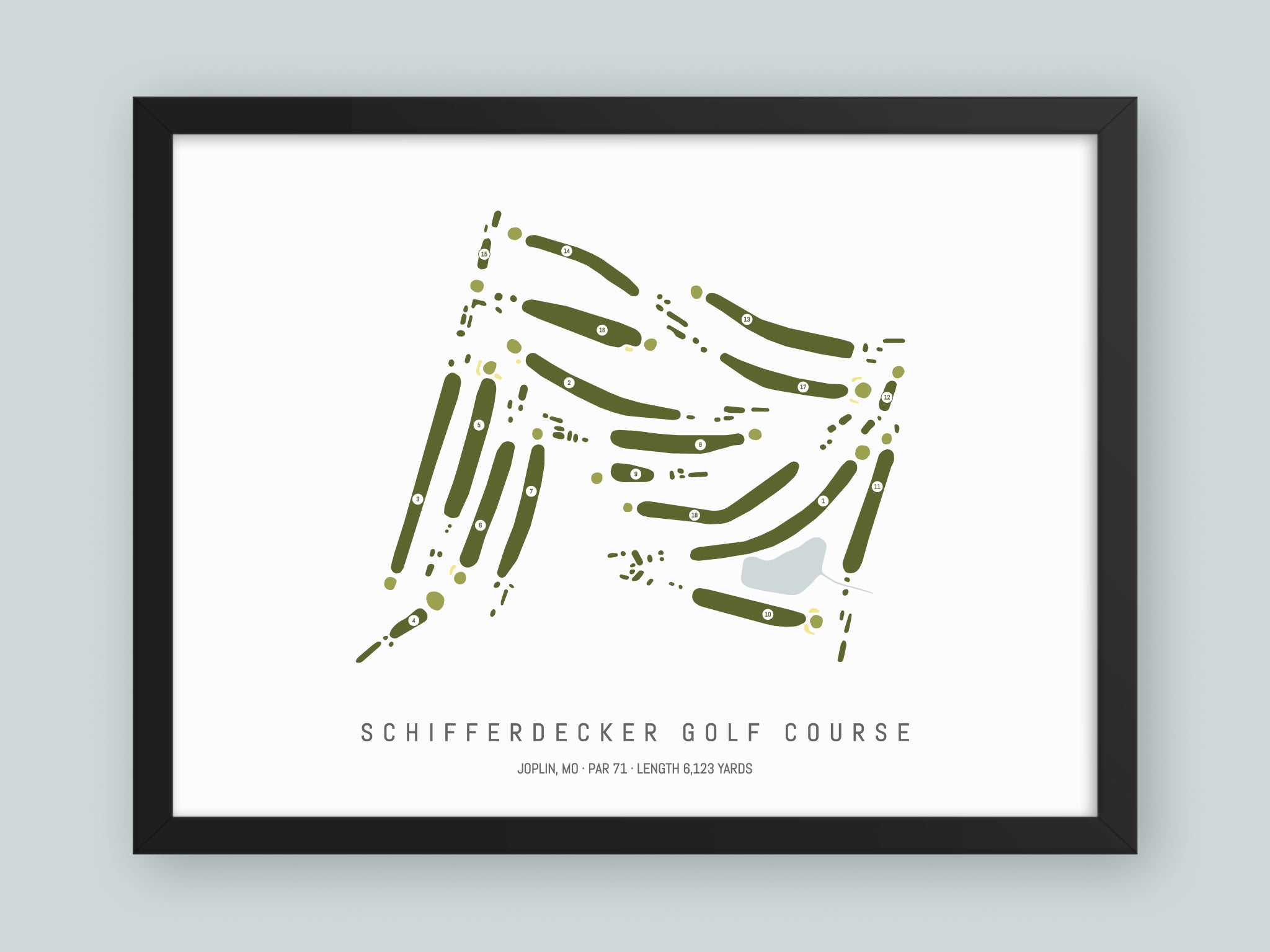 Schifferdecker-Golf-Course-MO--Black-Frame-24x18-With-Hole-Numbers