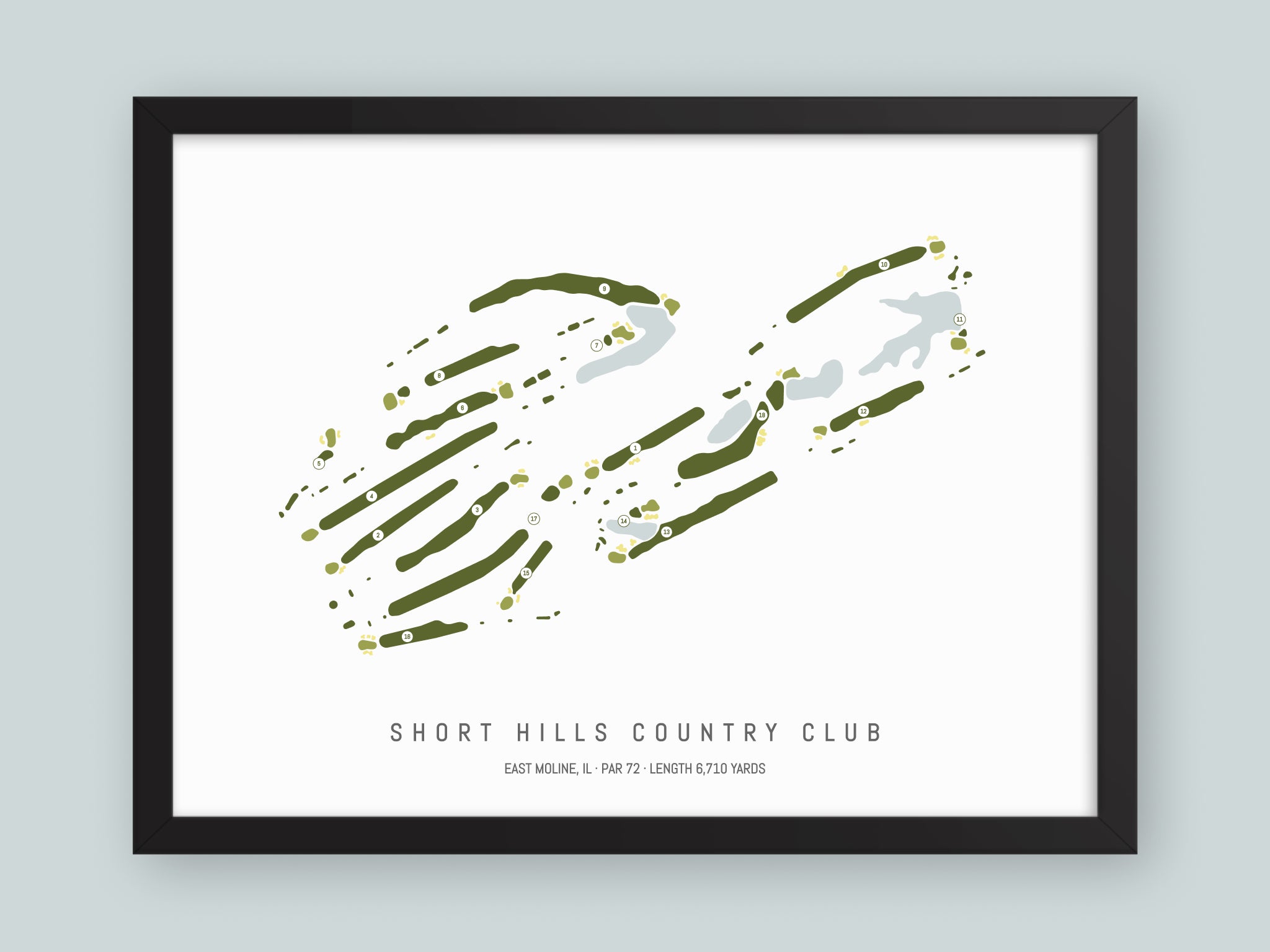 Short-Hills-Country-Club-IL--Black-Frame-24x18-With-Hole-Numbers