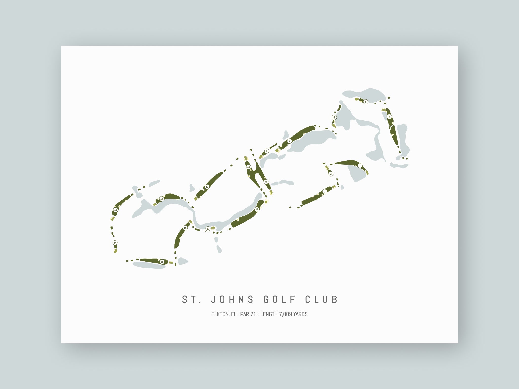 St-Johns-Golf-Club-FL--Unframed-24x18-With-Hole-Numbers