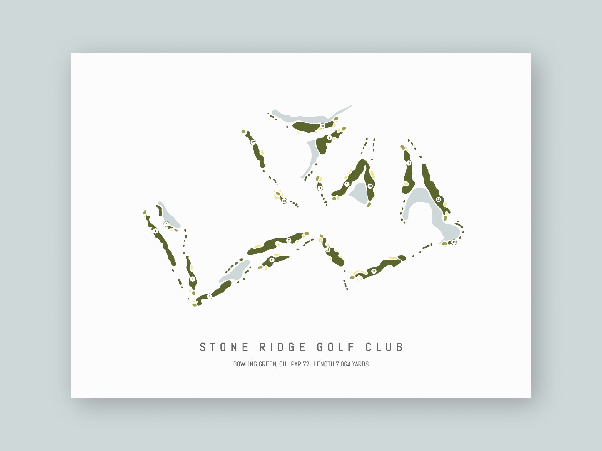 Stone-Ridge-Golf-Club-OH--Unframed-24x18-With-Hole-Numbers