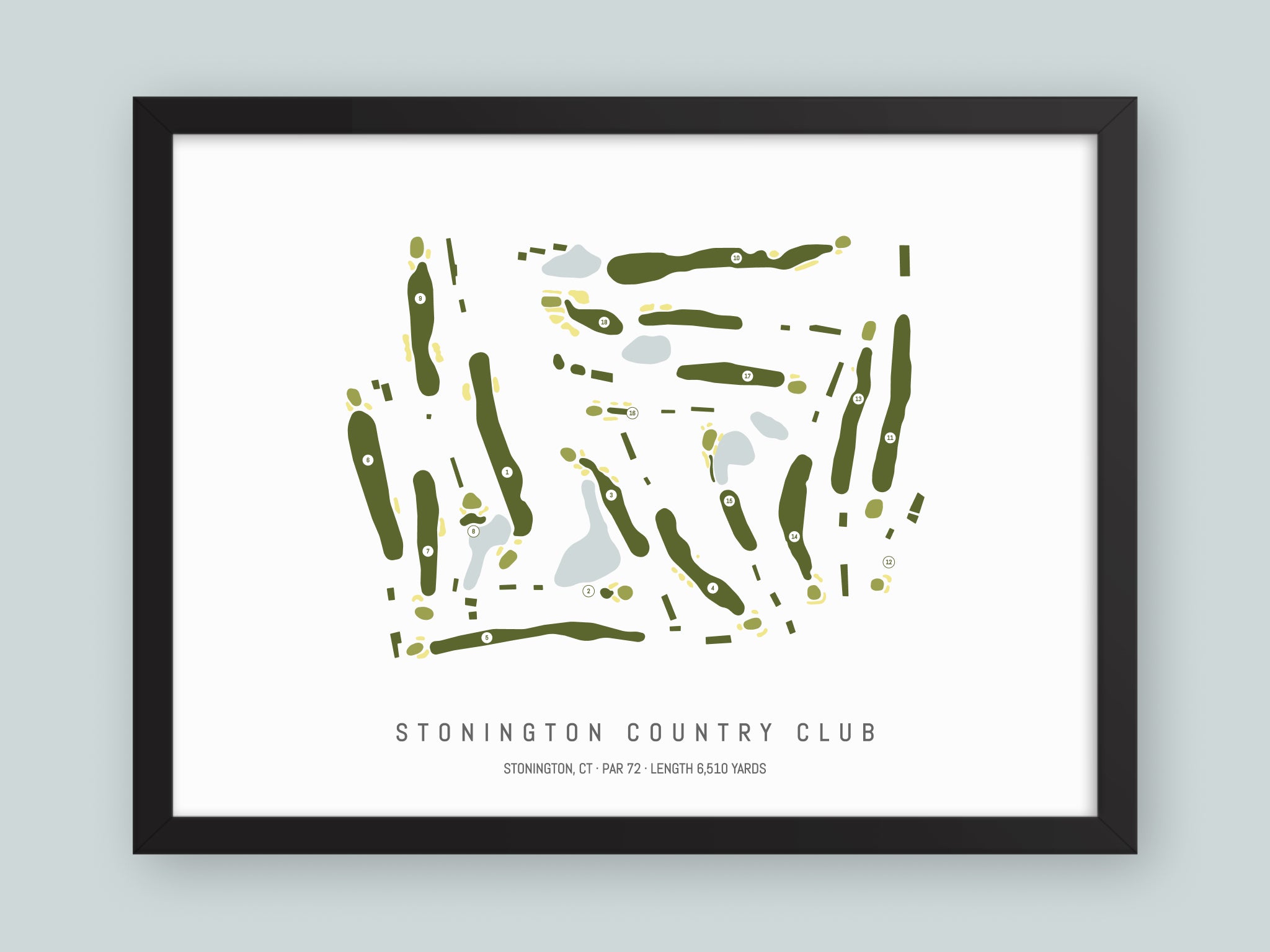 Stonington-Country-Club-CT--Black-Frame-24x18-With-Hole-Numbers