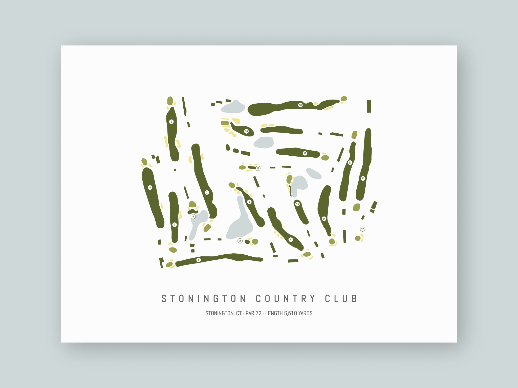 Stonington-Country-Club-CT--Unframed-24x18-With-Hole-Numbers