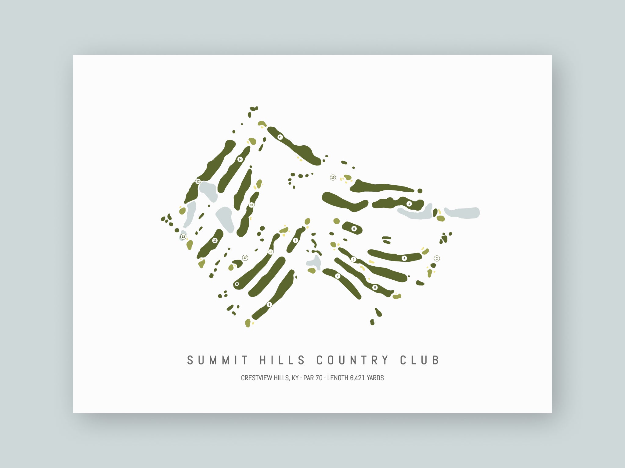 Summit-Hills-Country-Club-KY--Unframed-24x18-With-Hole-Numbers