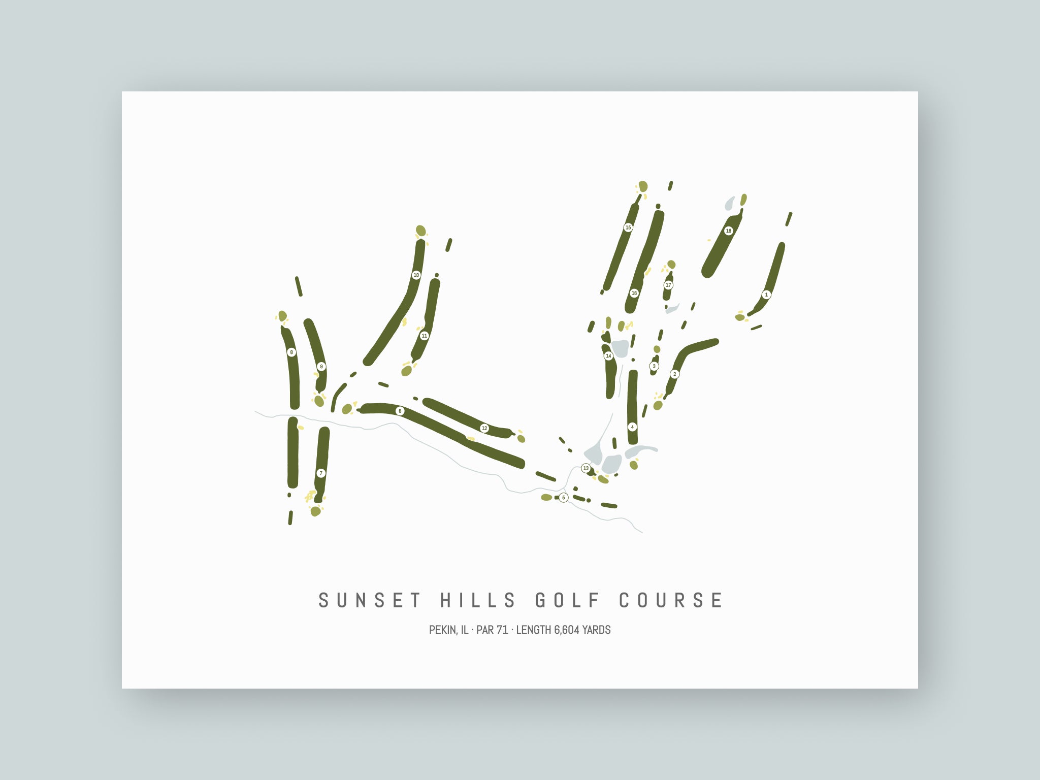 Sunset-Hills-Golf-Course-IL--Unframed-24x18-With-Hole-Numbers