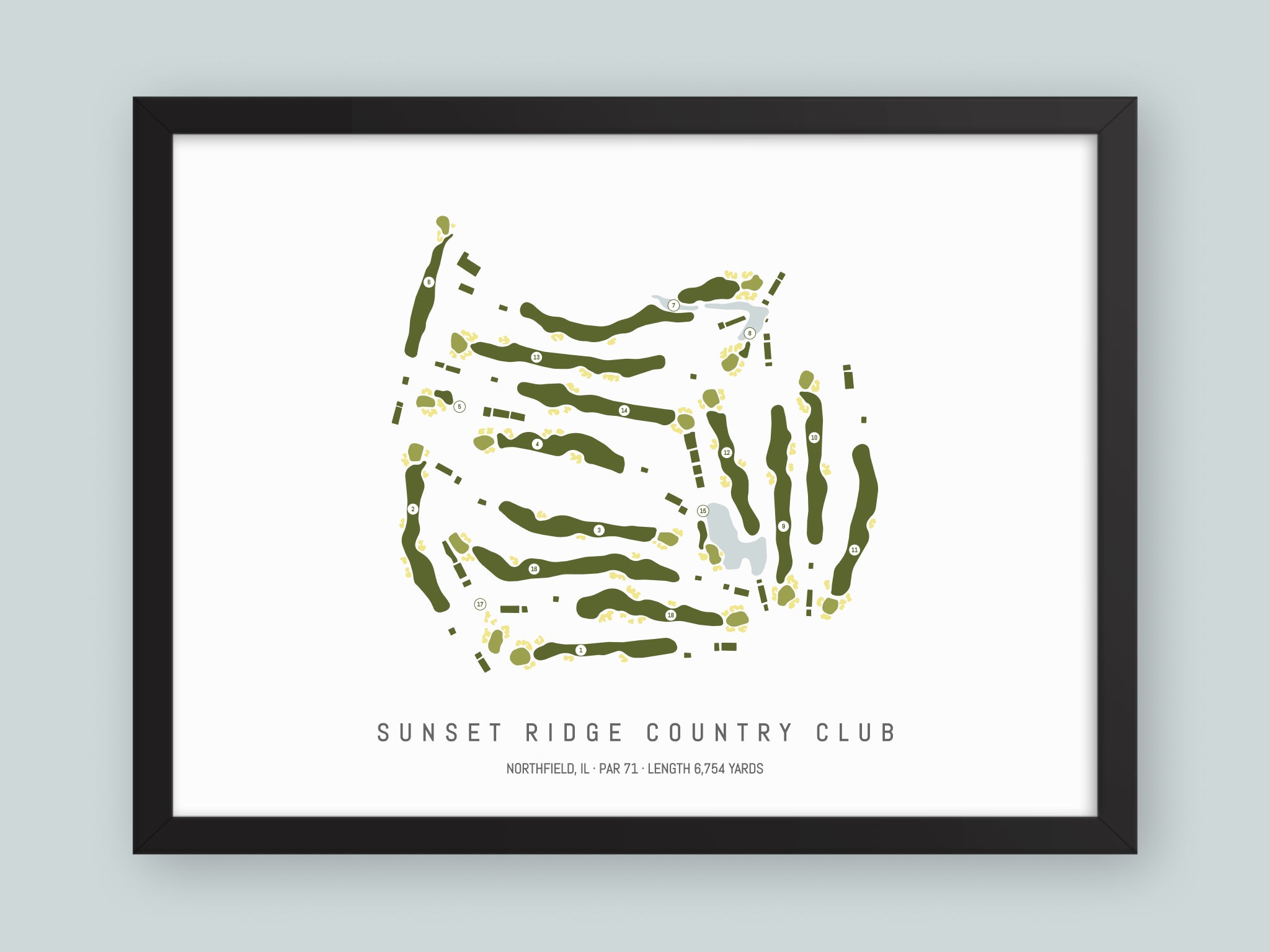Sunset-Ridge-Country-Club-IL--Black-Frame-24x18-With-Hole-Numbers