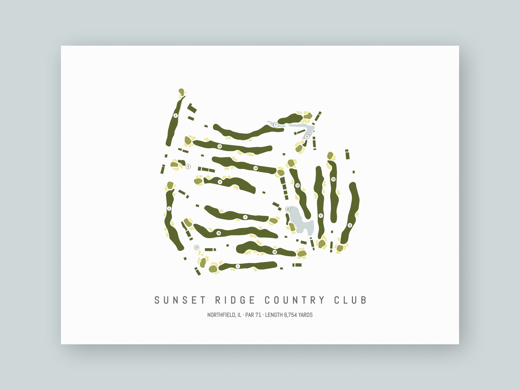 Sunset-Ridge-Country-Club-IL--Unframed-24x18-With-Hole-Numbers