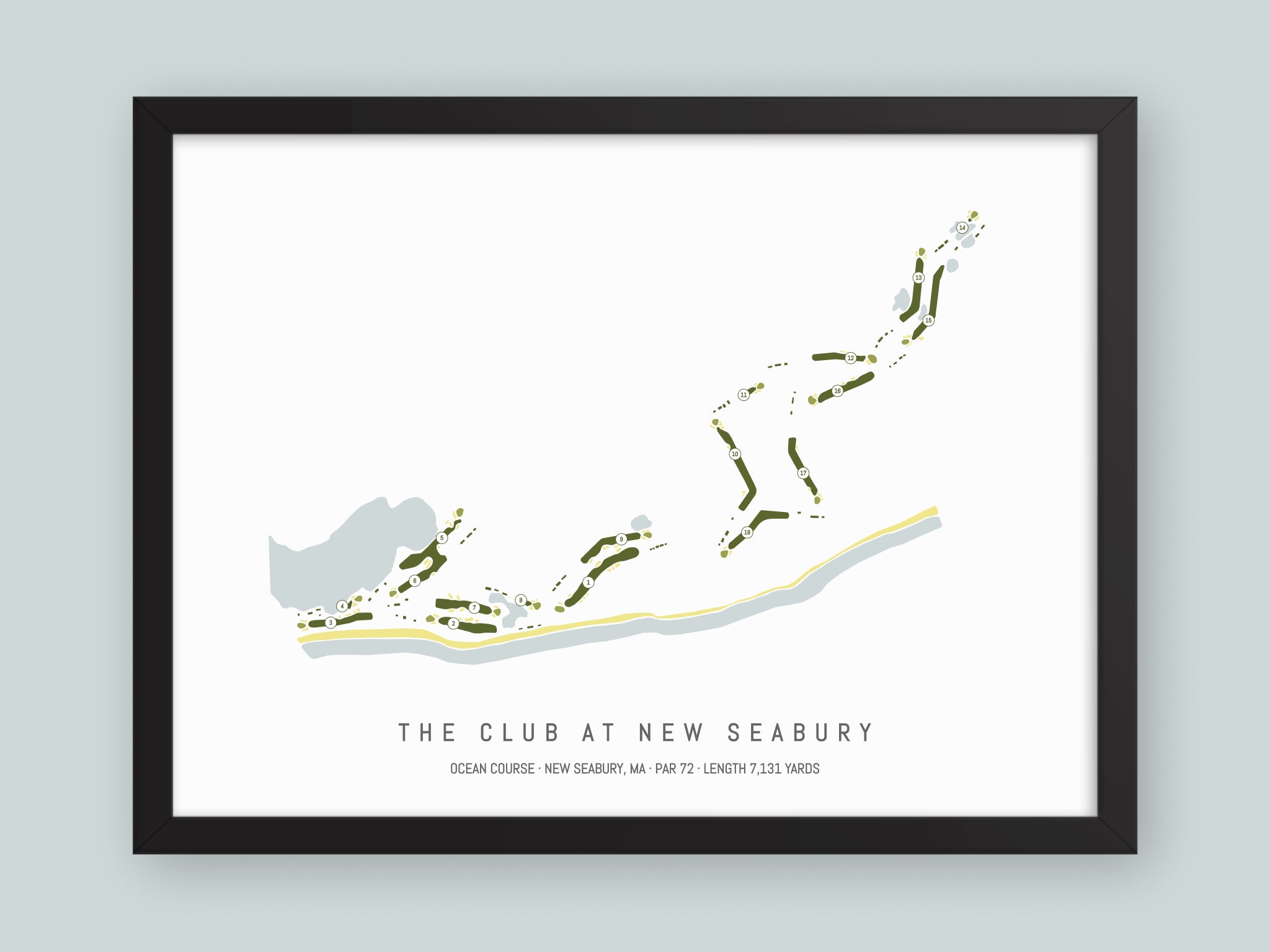 The-Club-at-New-Seabury-Ocean-Course-MA--Black-Frame-24x18-With-Hole-Numbers
