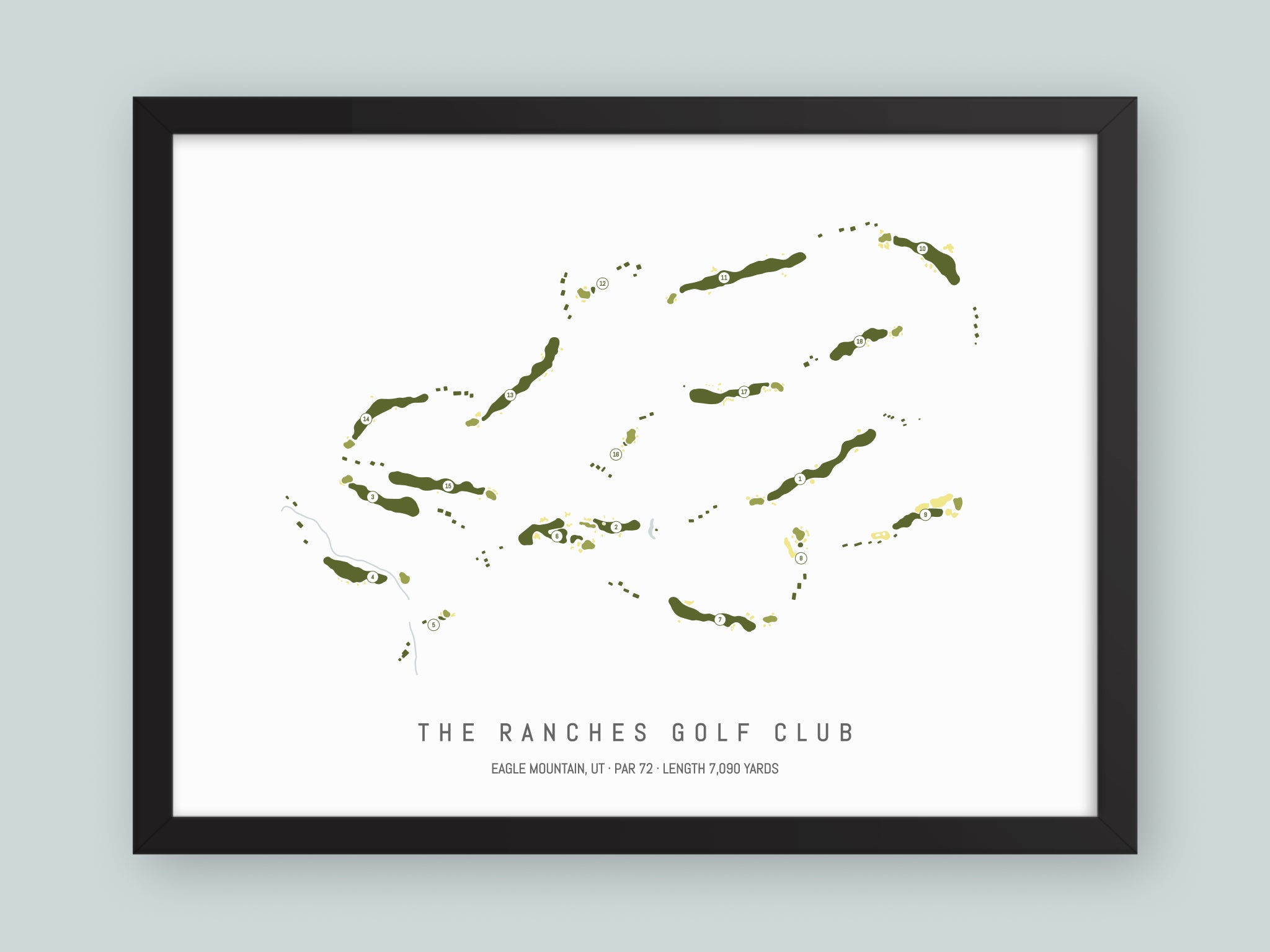 The-Ranches-Golf-Club-UT--Black-Frame-24x18-With-Hole-Numbers