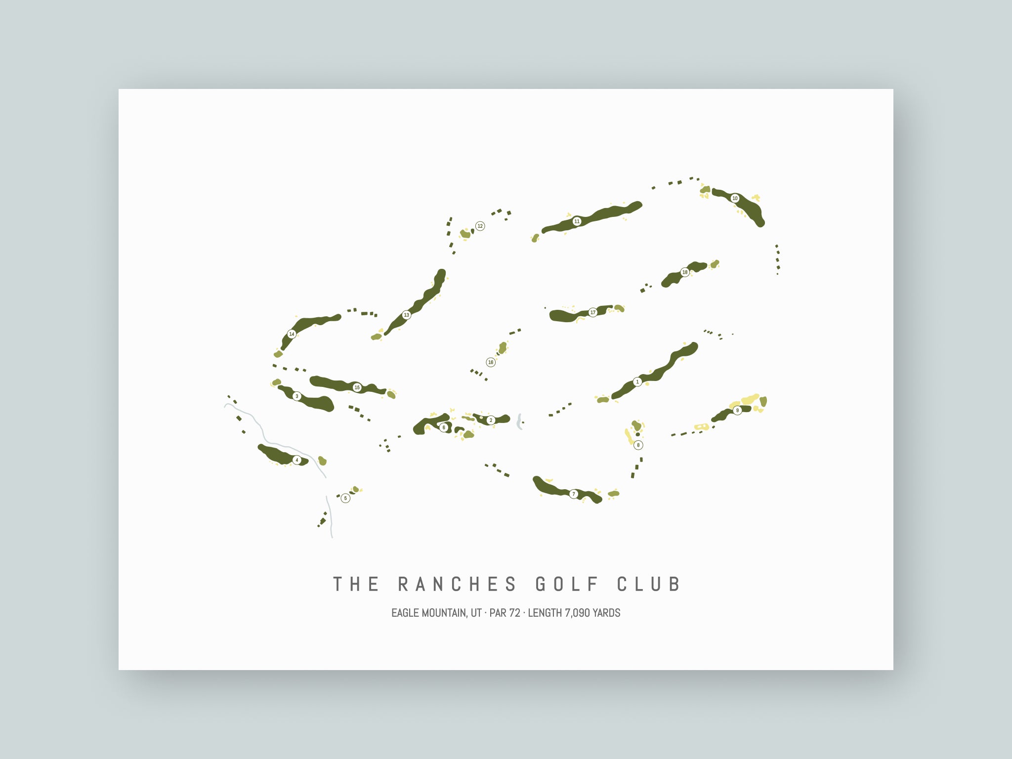 The-Ranches-Golf-Club-UT--Unframed-24x18-With-Hole-Numbers