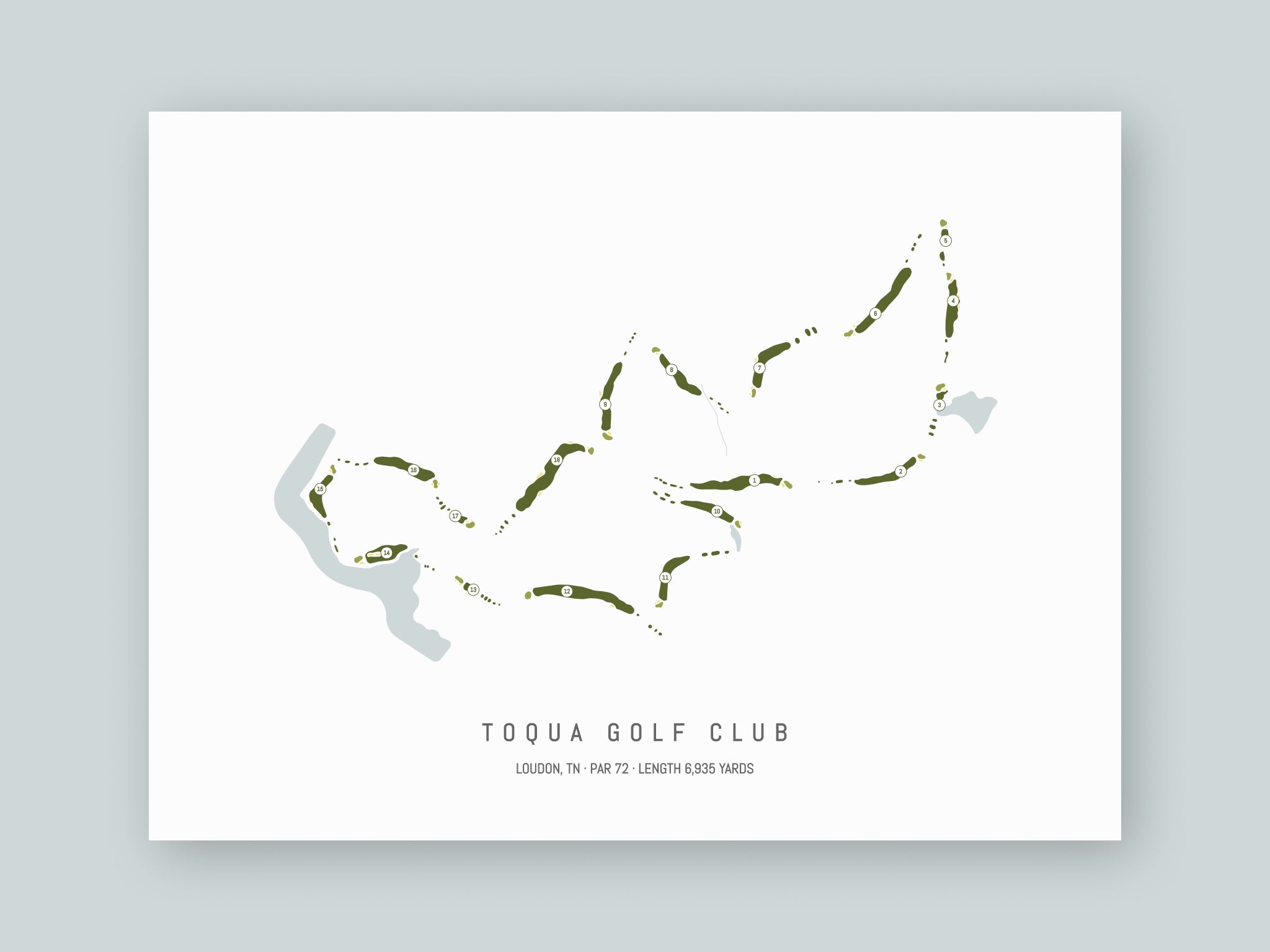 Toqua-Golf-Club-TN--Unframed-24x18-With-Hole-Numbers