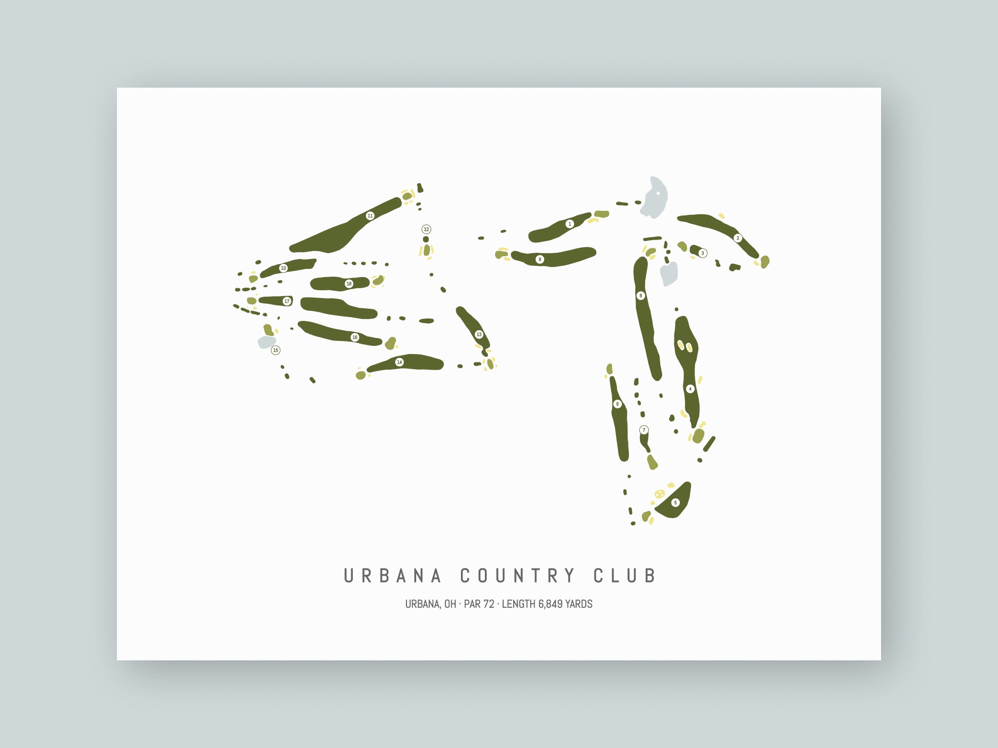 Urbana-Country-Club-OH--Unframed-24x18-With-Hole-Numbers