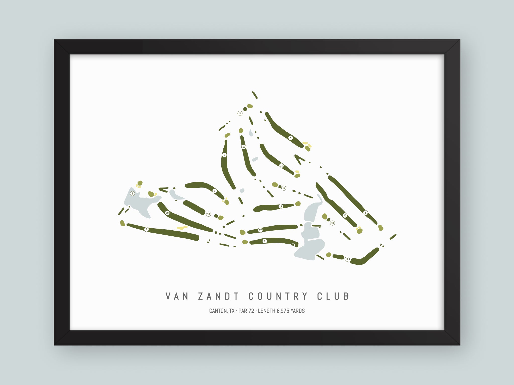 Van-Zandt-Country-Club-TX--Black-Frame-24x18-With-Hole-Numbers