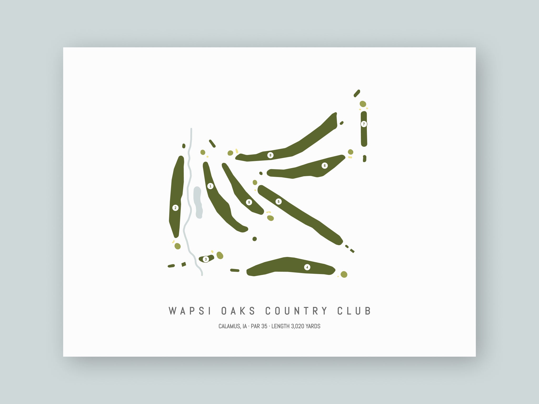 Wapsi-Oaks-Country-Club-IA--Unframed-24x18-With-Hole-Numbers